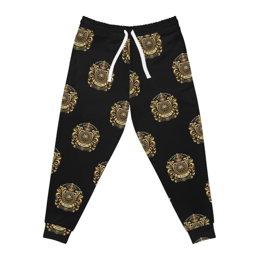 Kingsvault Signature Athletic Joggers – Golden Crown AOP, Premium Comfort Fit