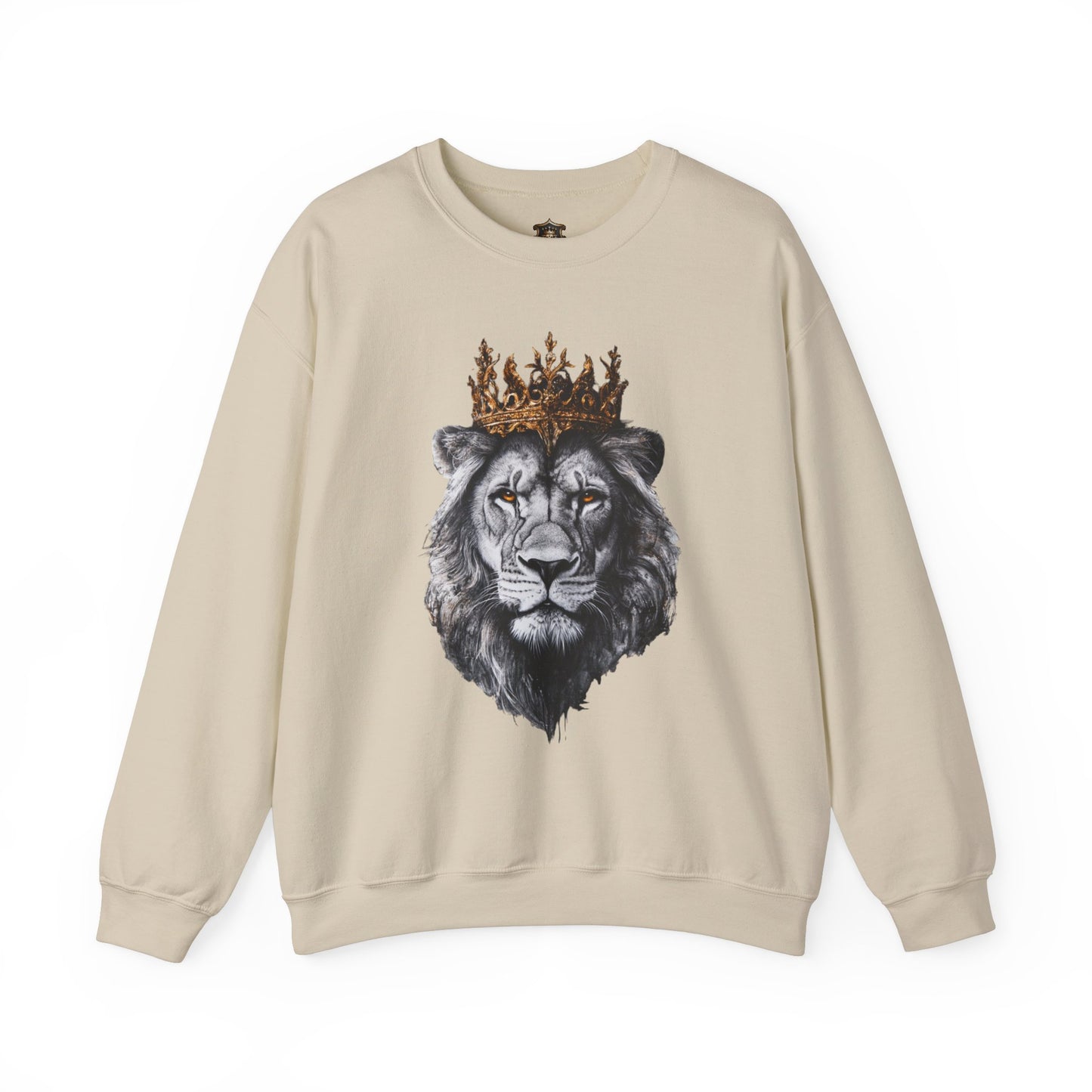 "Fierce Royalty" Sweatshirt – Durable Cotton, Golden Crown Lion Design