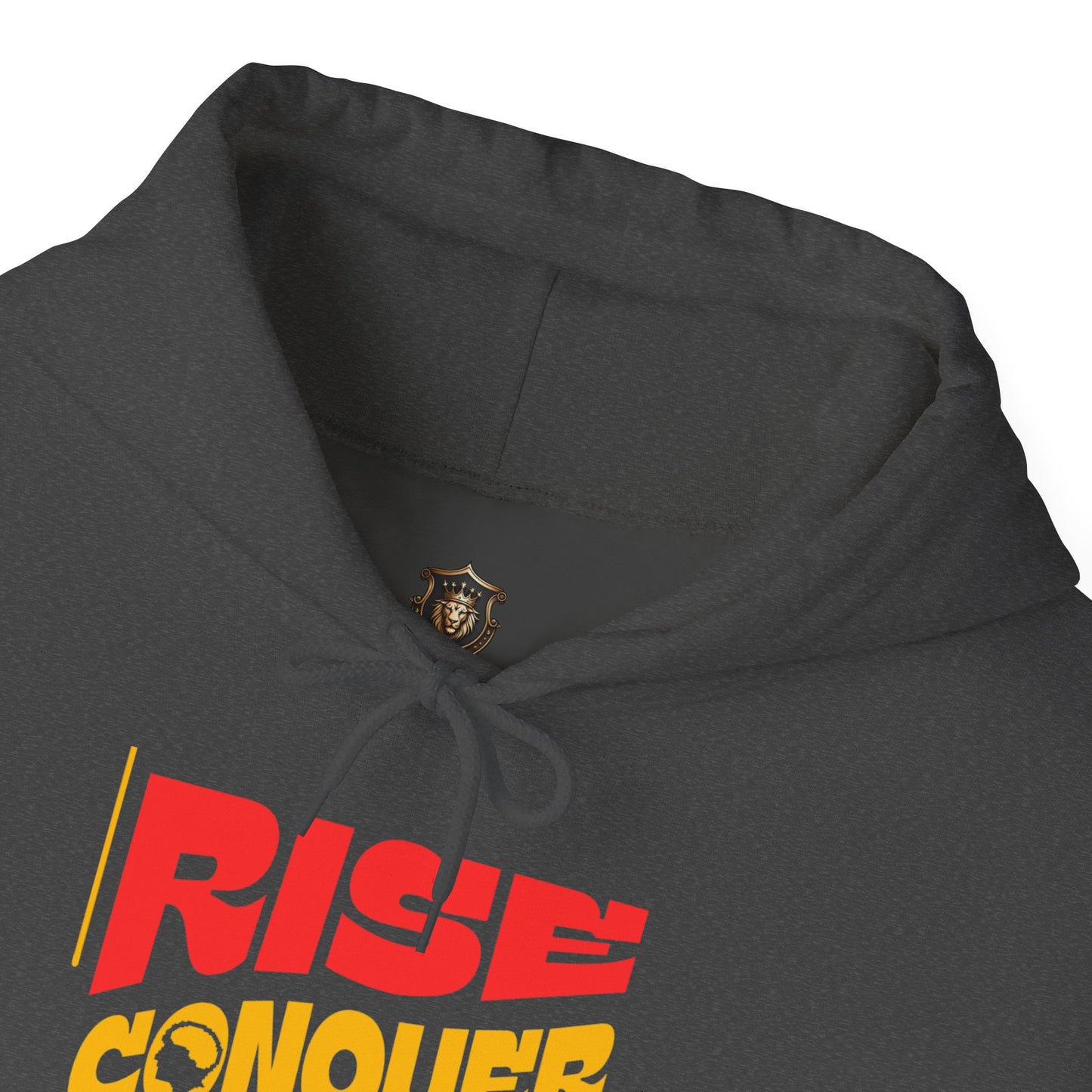 "Rise. Conquer. Rule." Hoodie – Cotton-Poly Blend, Motivational Sweatshirt for Everyday Empowerment