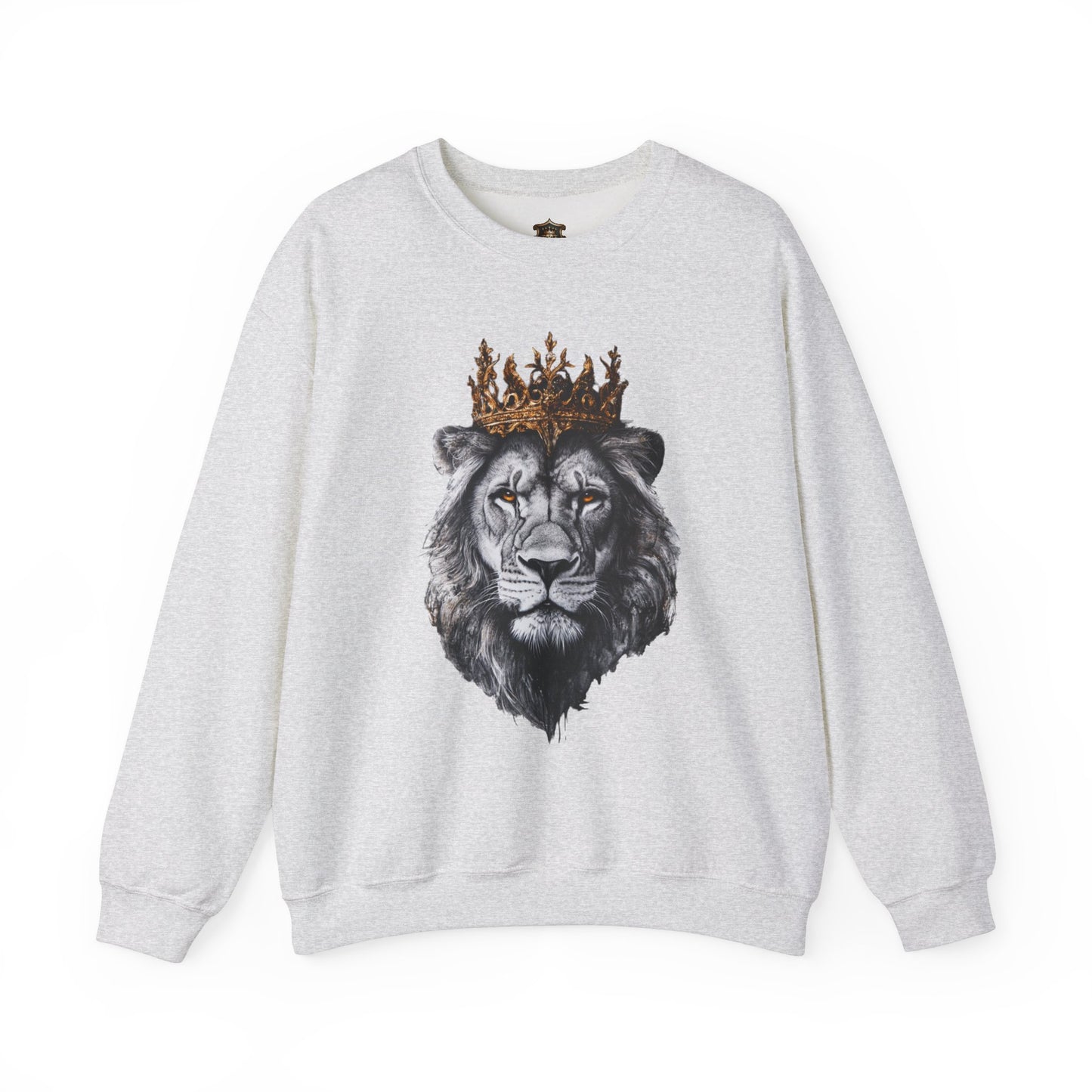 "Fierce Royalty" Sweatshirt – Durable Cotton, Golden Crown Lion Design