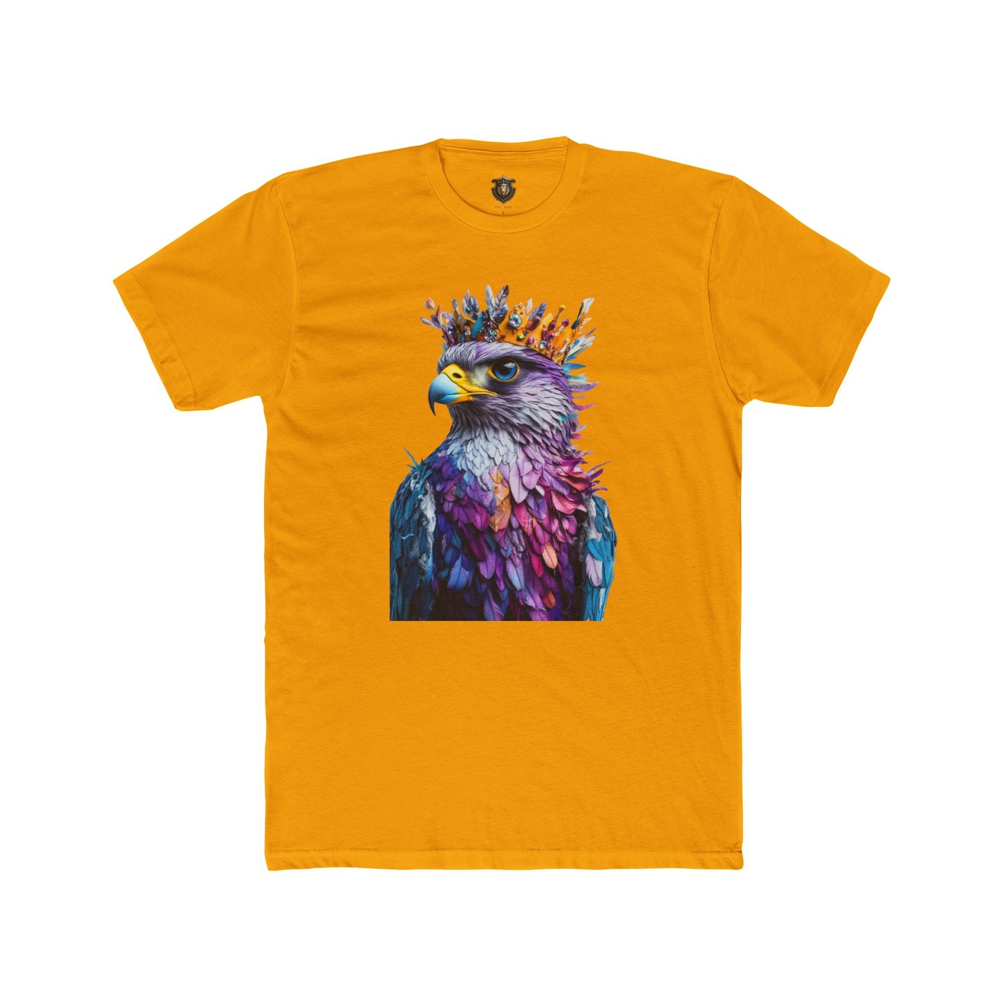 Vibrant Eagle Crown Cotton Tee - Colorful Graphic T-Shirt