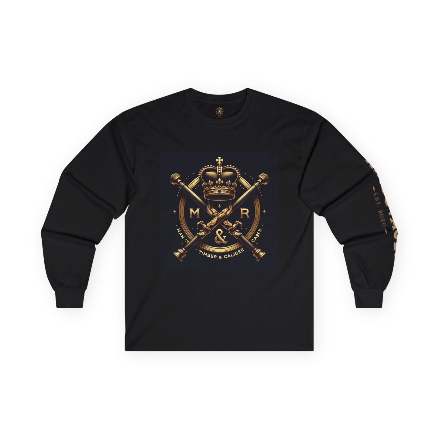 "Regal Authority" Long-Sleeve T-Shirt – Vintage Cotton, Crown & Scepter Design