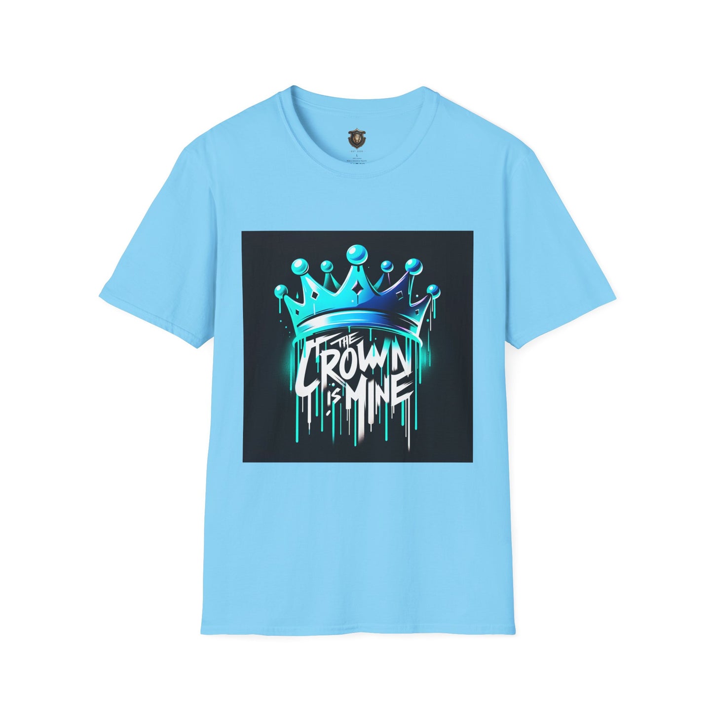 "The Crown Is Mine" T-Shirt – 100% Cotton, Graffiti-Style Icy Blue Crown