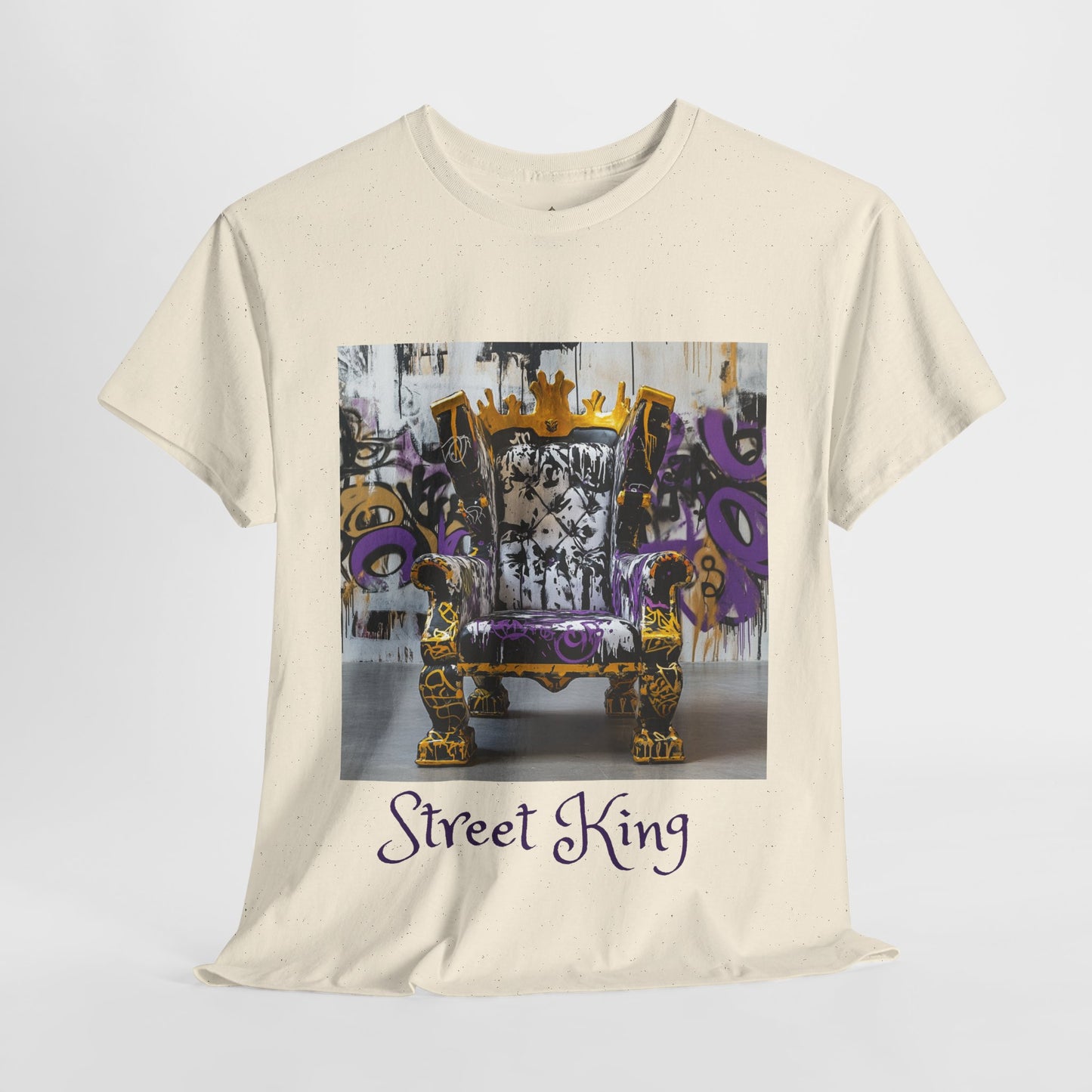 "Street Throne" T-Shirt – 100% Cotton, Graffiti-Inspired Throne Design