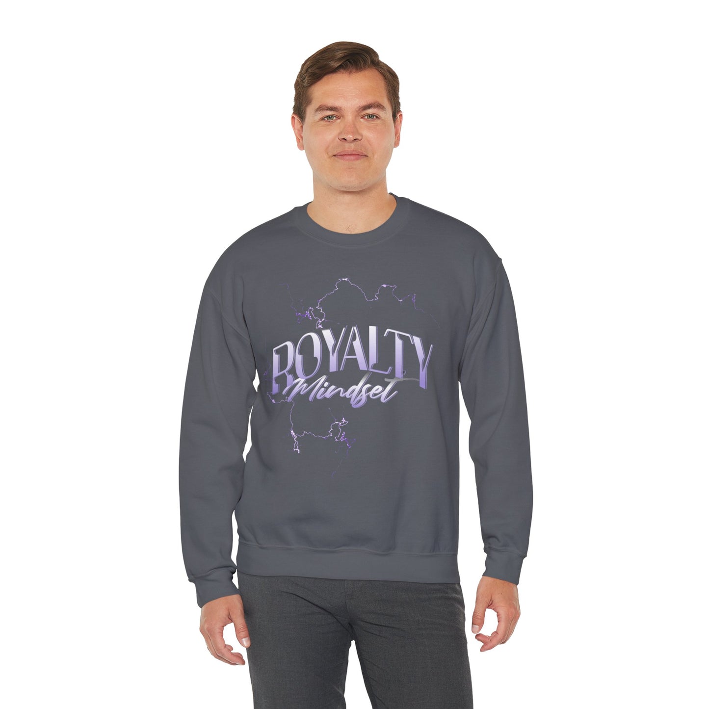 "Royalty Mindset" Crewneck Sweatshirt – Sustainable Cotton, Bold Abstract Design