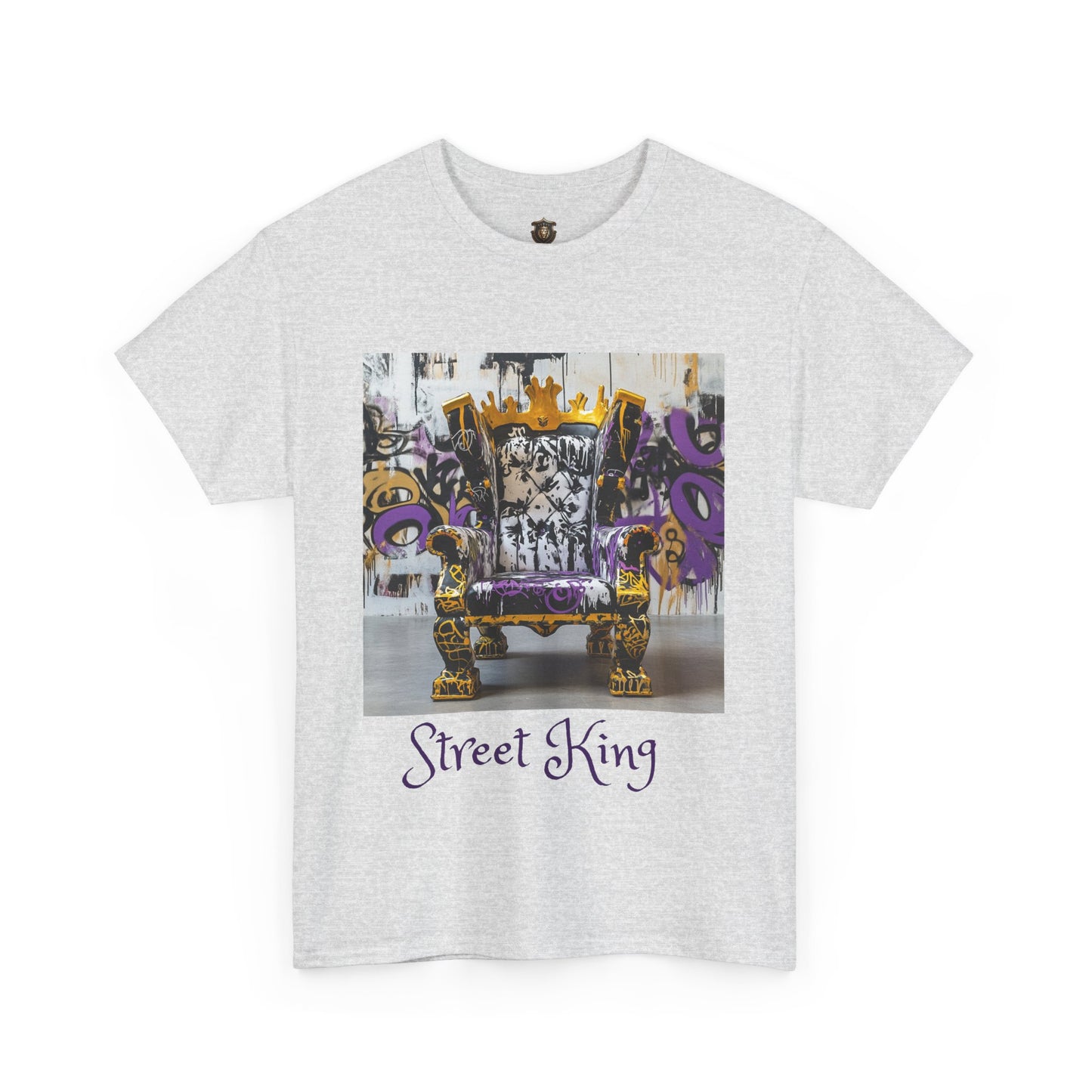 "Street Throne" T-Shirt – 100% Cotton, Graffiti-Inspired Throne Design