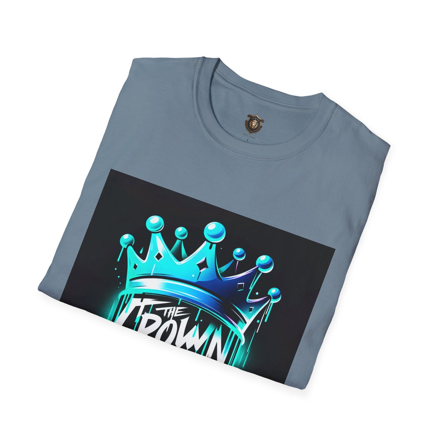 "The Crown Is Mine" T-Shirt – 100% Cotton, Graffiti-Style Icy Blue Crown