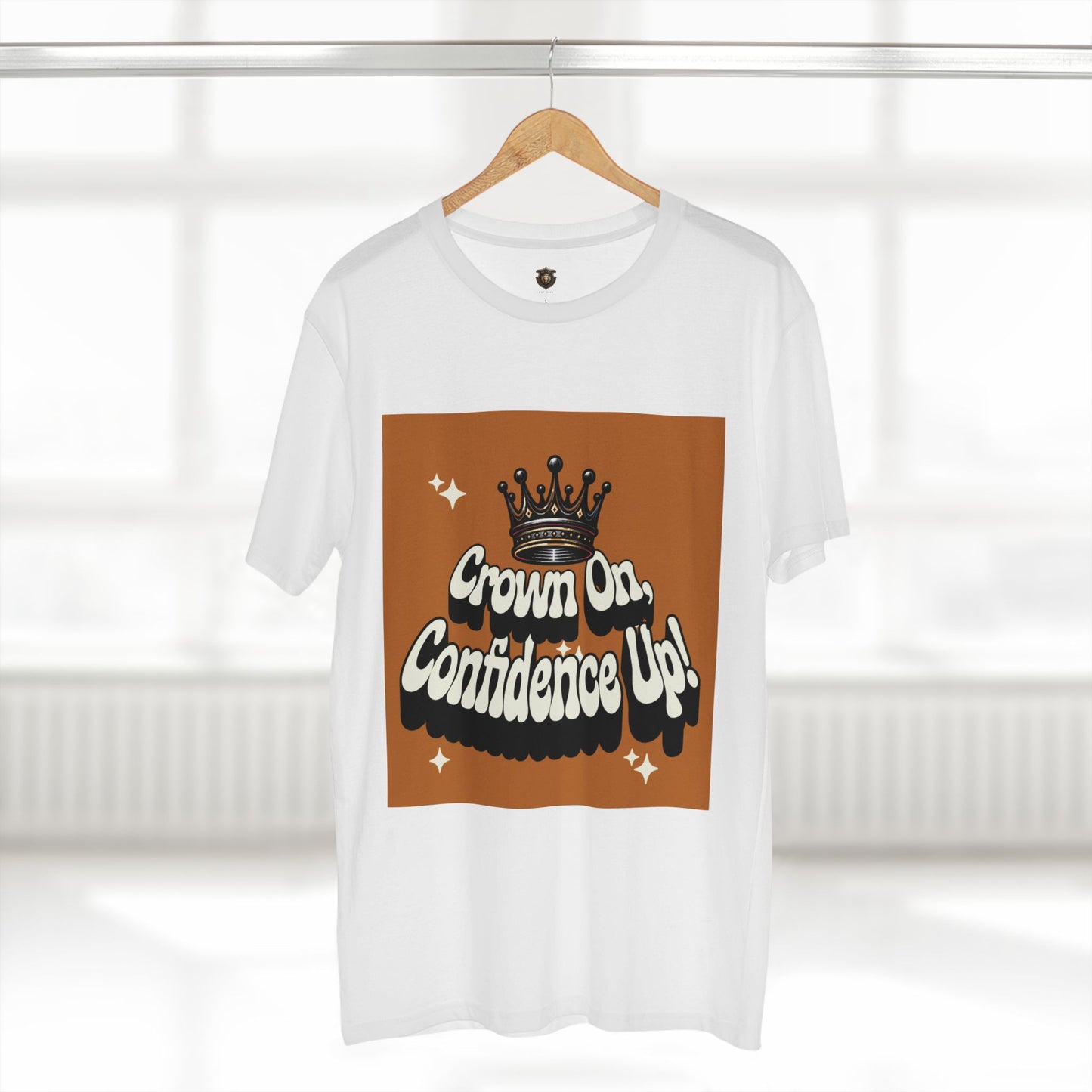 "Crown On, Confidence Up" T-Shirt – 100% Cotton, Bold Artistic Crown Design