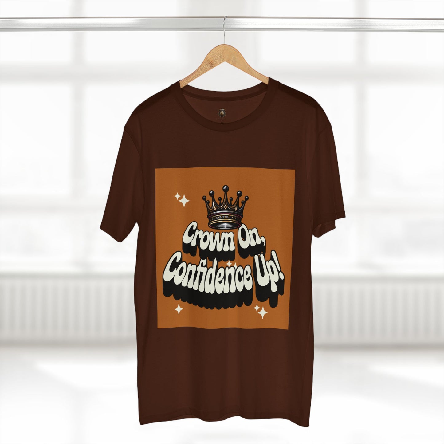 "Crown On, Confidence Up" T-Shirt – 100% Cotton, Bold Artistic Crown Design