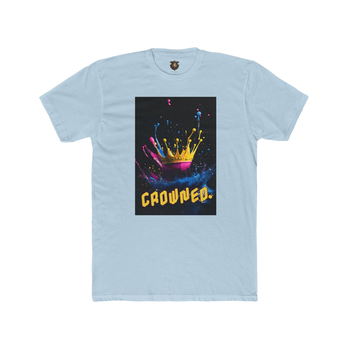 "Crowned" T-Shirt – 100% Cotton, Multicolored Artistic Crown Design