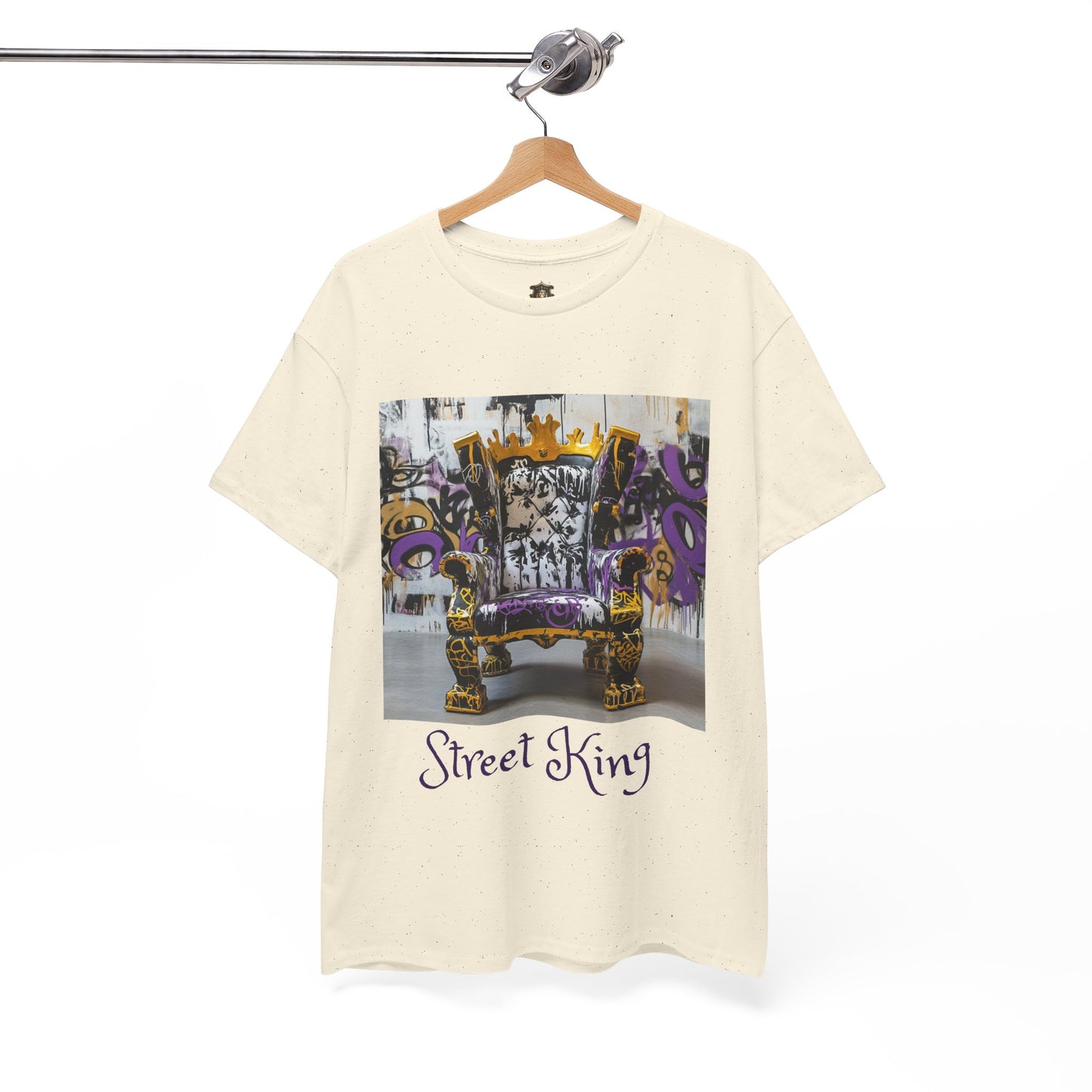 "Street Throne" T-Shirt – 100% Cotton, Graffiti-Inspired Throne Design