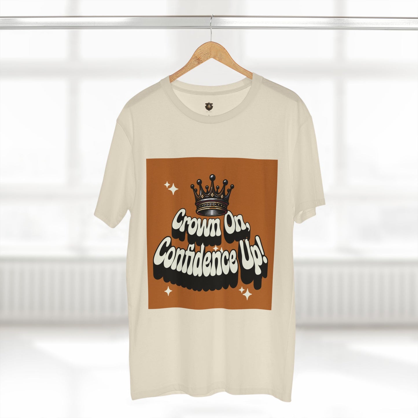 "Crown On, Confidence Up" T-Shirt – 100% Cotton, Bold Artistic Crown Design