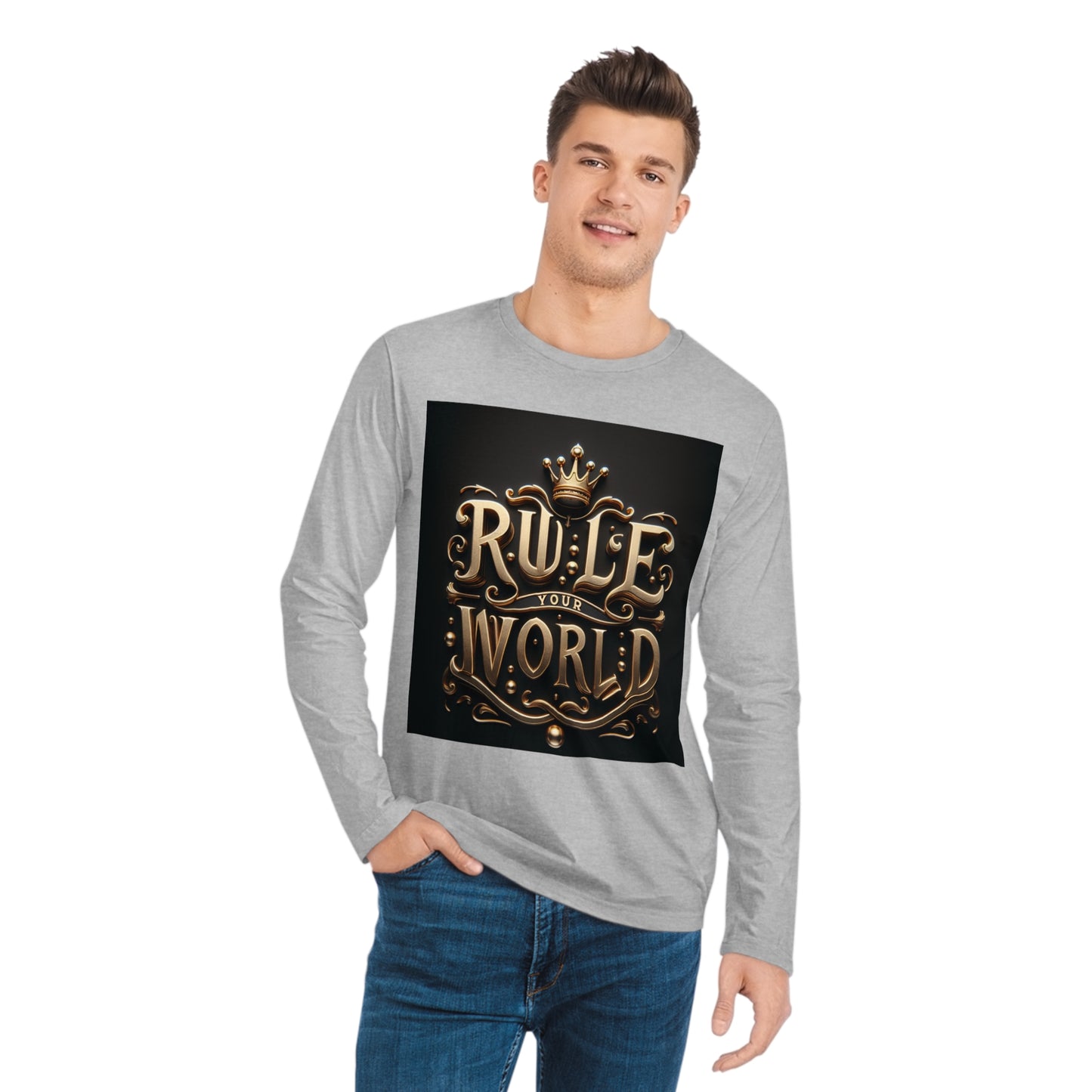 "Rule Your World" Long Sleeve Shirt – Golden Graphic Statement Design