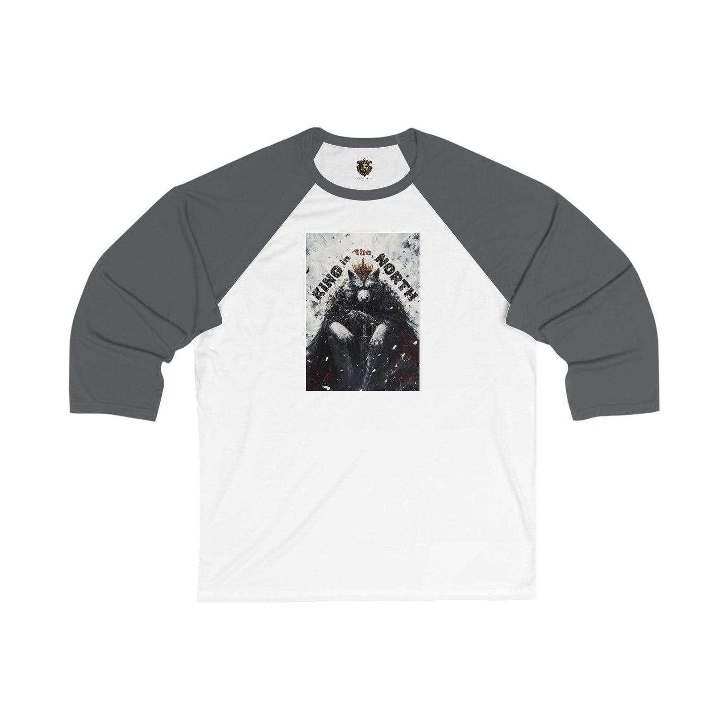 "King in the North" Baseball T-Shirt – Lightweight Modern Fit, Throne Lion Design