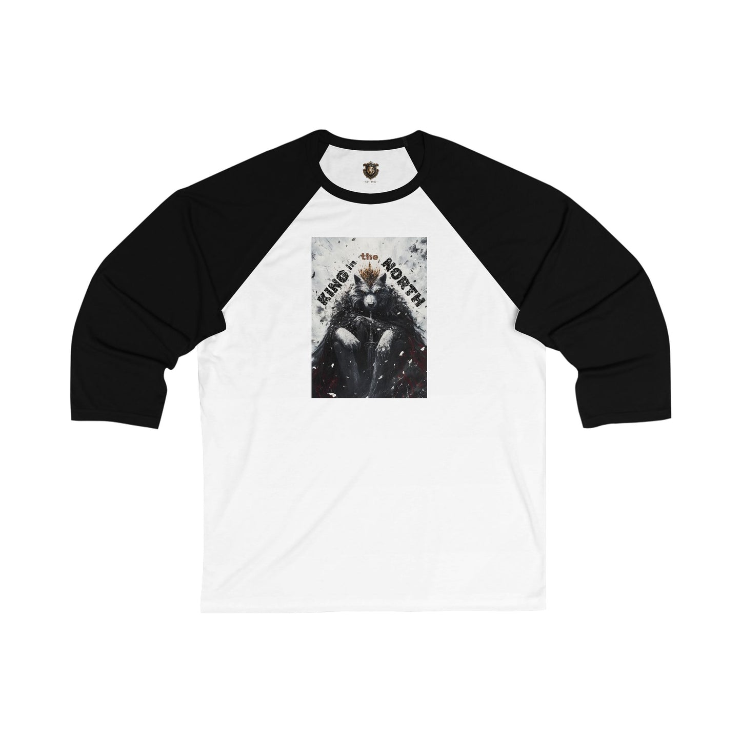 "King in the North" Baseball T-Shirt – Lightweight Modern Fit, Throne Lion Design