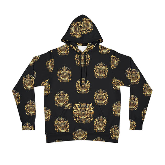 Luxurious Gold Pattern Athletic Hoodie - Stylish Sportswear for Trendsetters