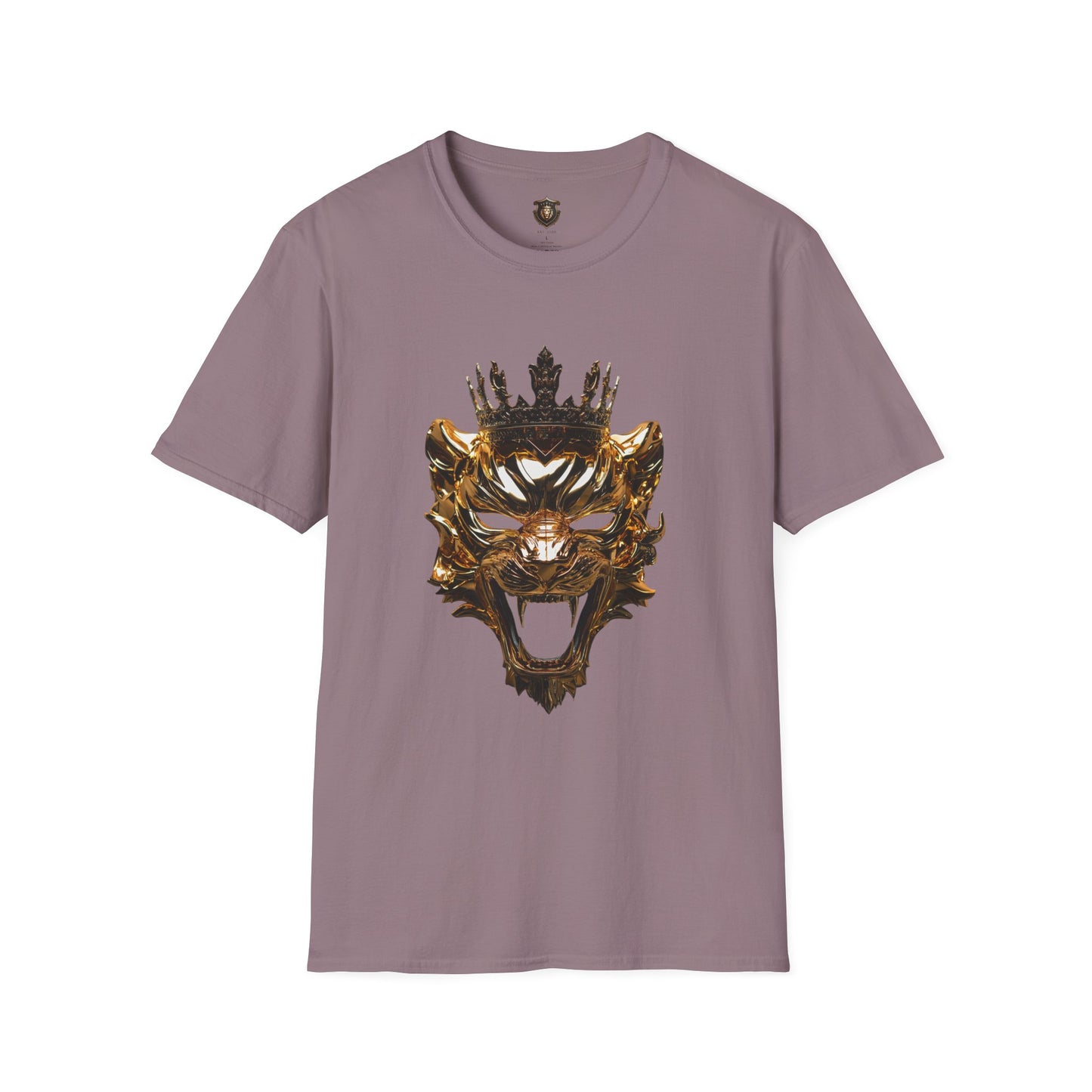 "Regal Mask" Graphic T-Shirt – 100% Cotton, Bold Lion Mask & Crown Design