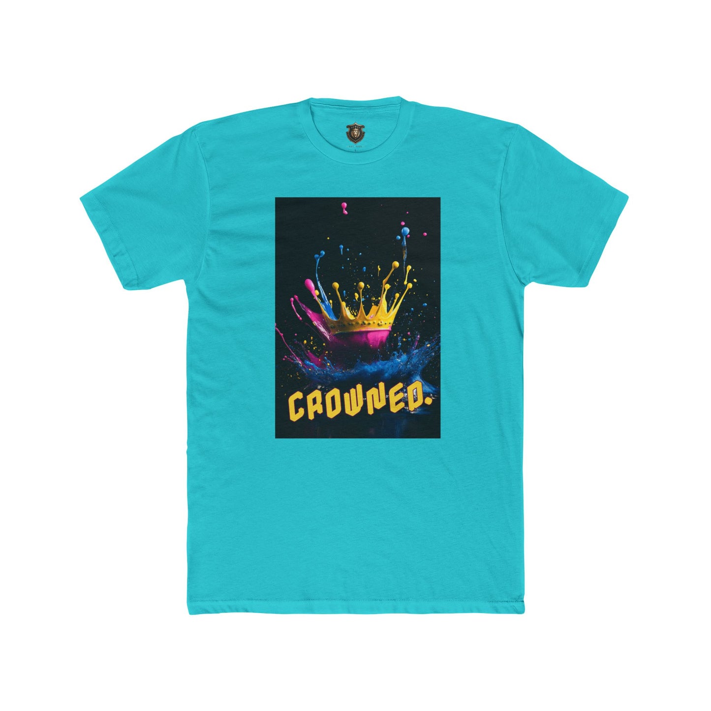 "Crowned" T-Shirt – 100% Cotton, Multicolored Artistic Crown Design