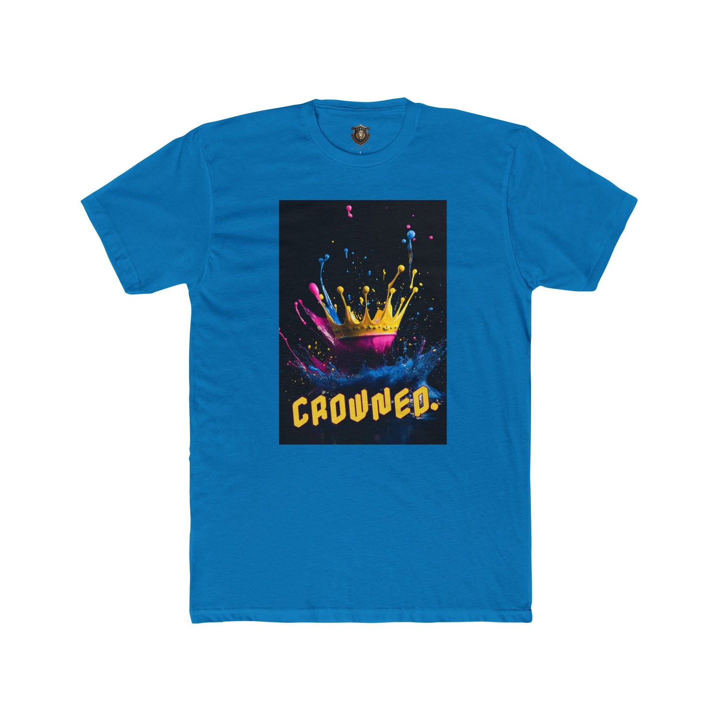 "Crowned" T-Shirt – 100% Cotton, Multicolored Artistic Crown Design