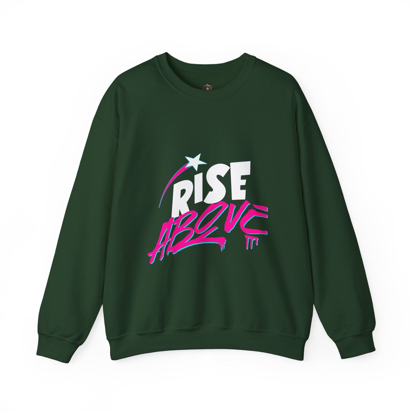 "Rise Above" Crewneck Sweatshirt – Sustainable Cotton Heavy Blend™, Shooting Star Design