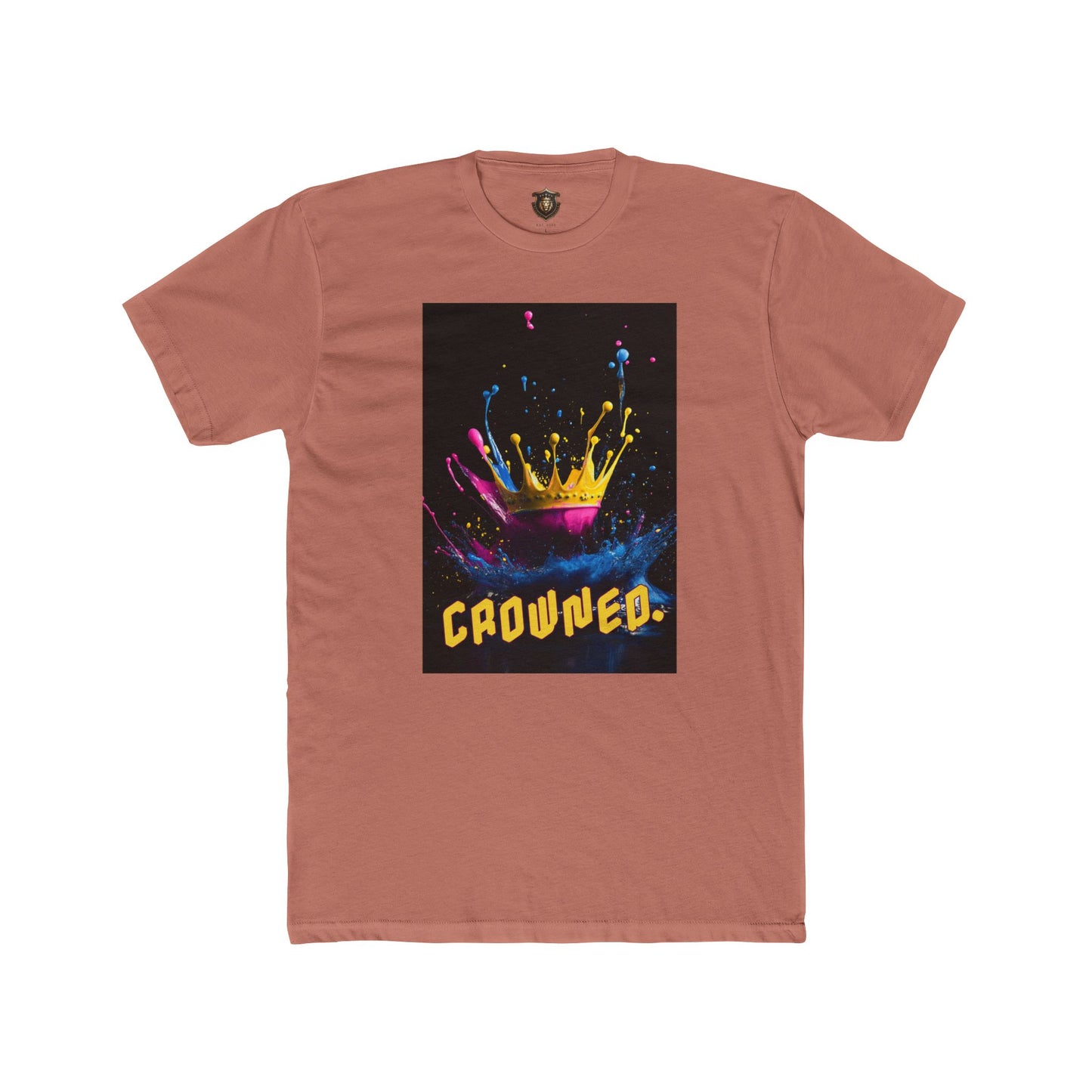 "Crowned" T-Shirt – 100% Cotton, Multicolored Artistic Crown Design