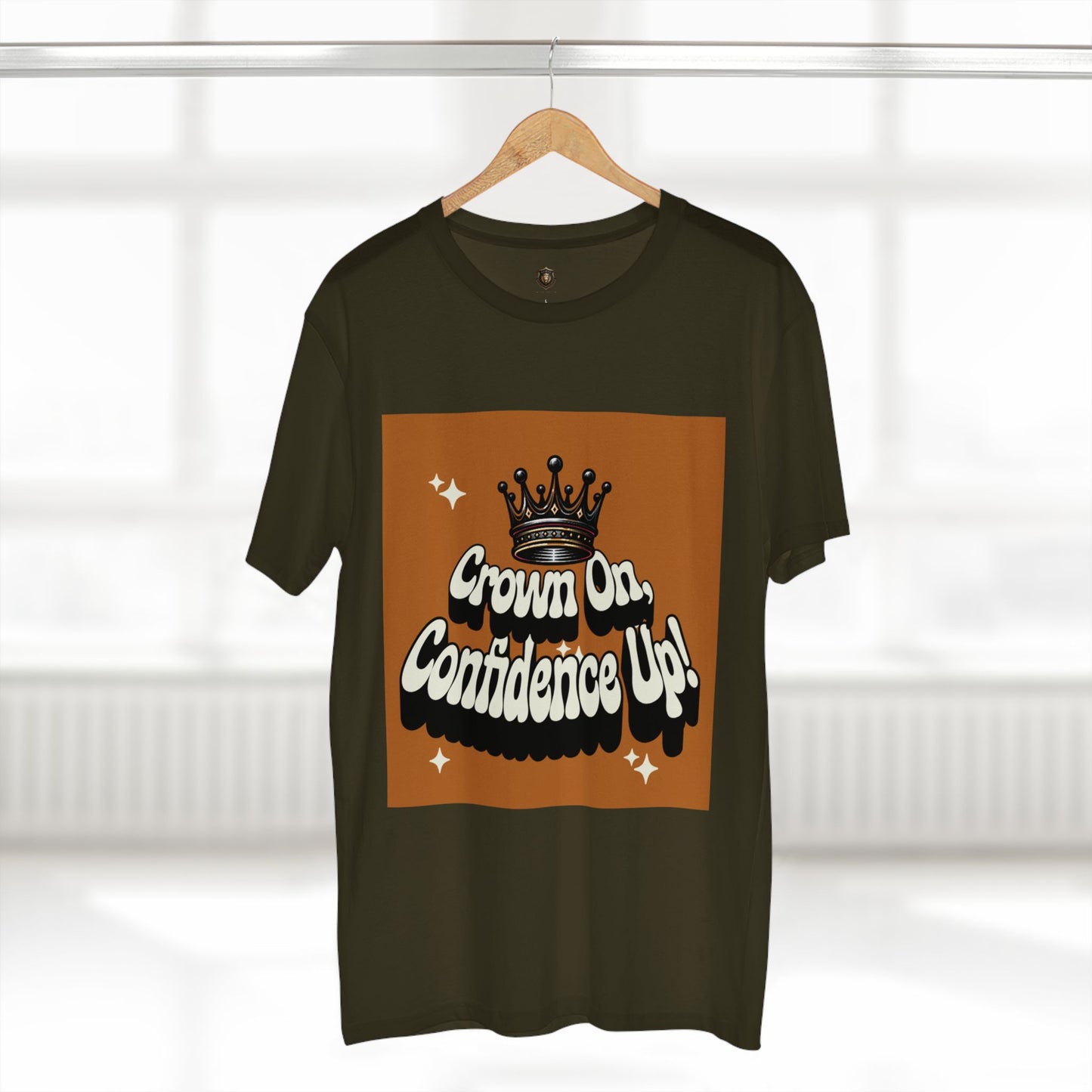 "Crown On, Confidence Up" T-Shirt – 100% Cotton, Bold Artistic Crown Design