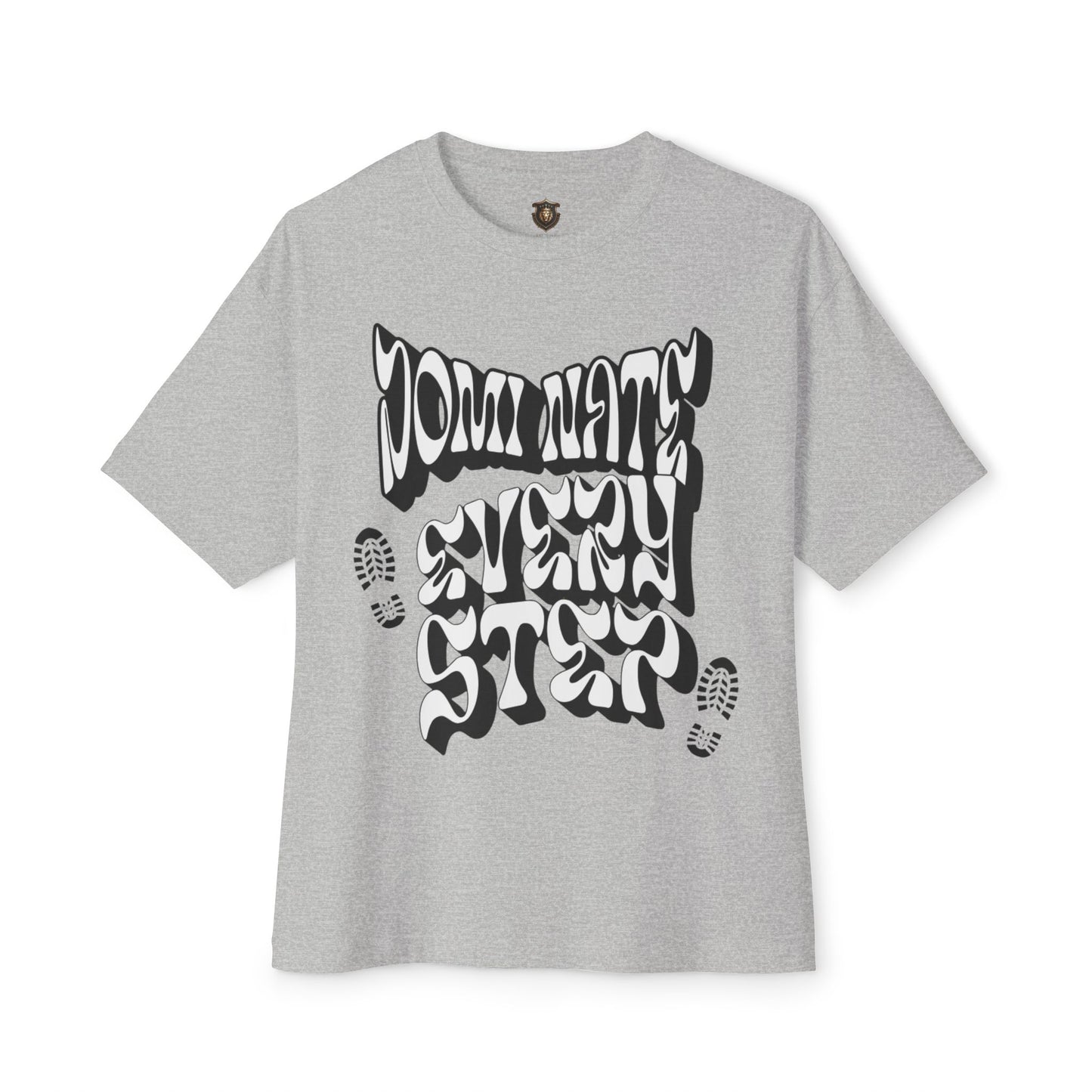 "Dominate Every Step" Oversized T-Shirt – Bold Shoe Graphic, Relaxed Fit