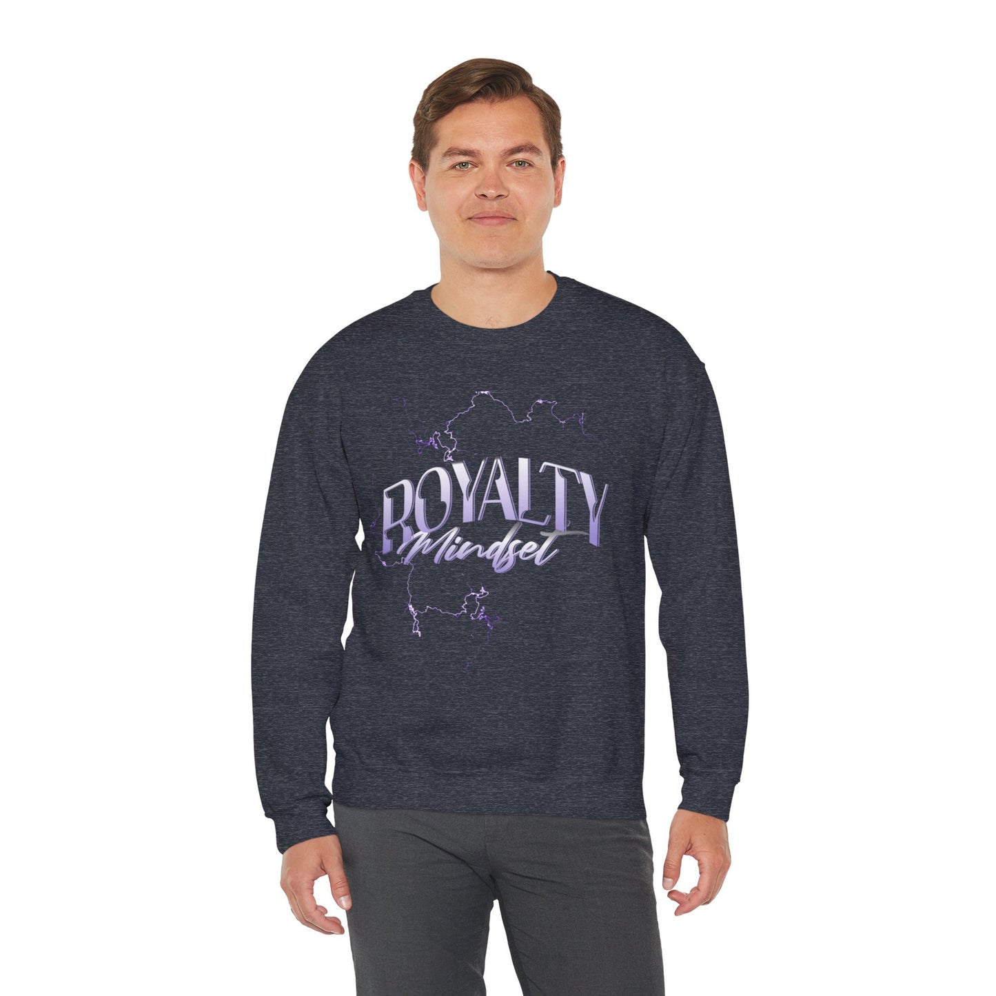 "Royalty Mindset" Crewneck Sweatshirt – Sustainable Cotton, Bold Abstract Design