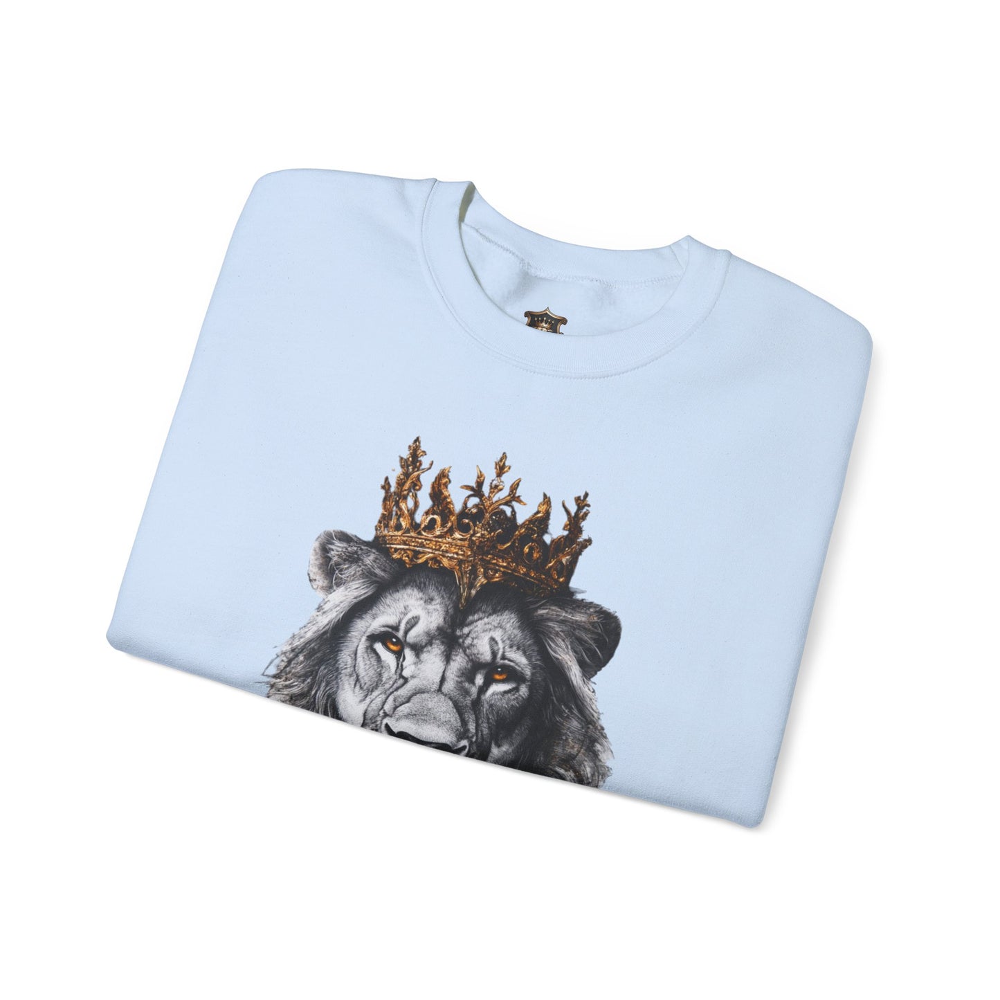 "Fierce Royalty" Sweatshirt – Durable Cotton, Golden Crown Lion Design