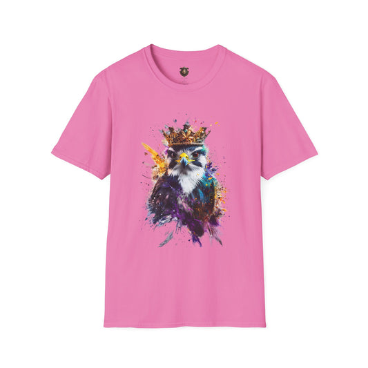 Vintage Crowned Owl Softstyle T-Shirt - Colorful Artistic Design