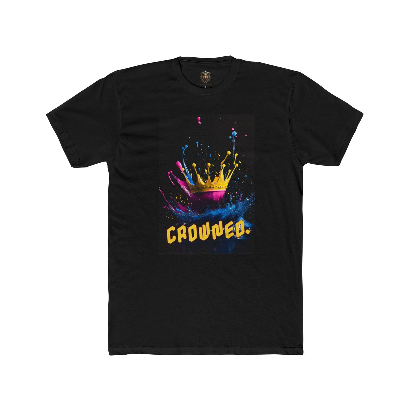 "Crowned" T-Shirt – 100% Cotton, Multicolored Artistic Crown Design