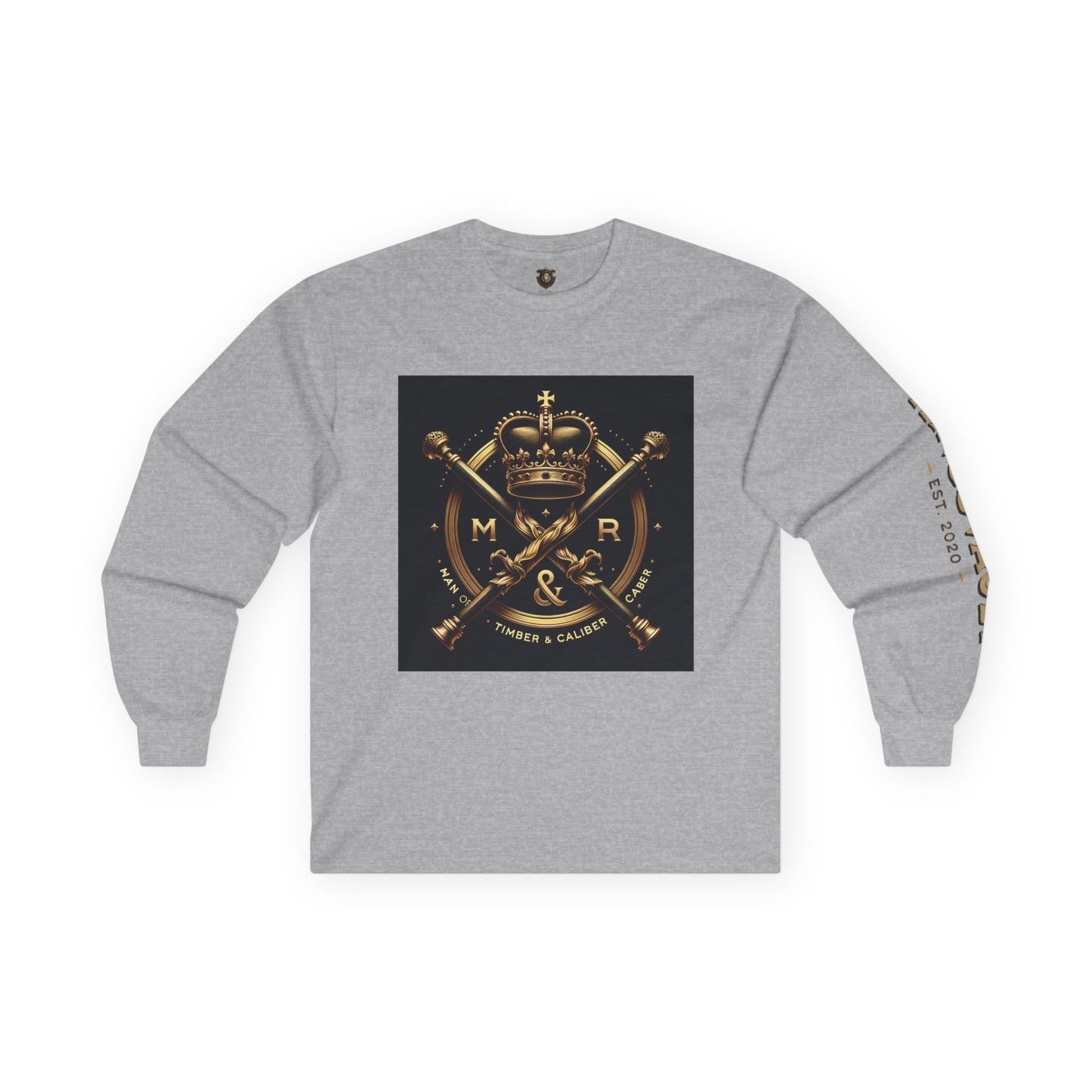 "Regal Authority" Long-Sleeve T-Shirt – Vintage Cotton, Crown & Scepter Design