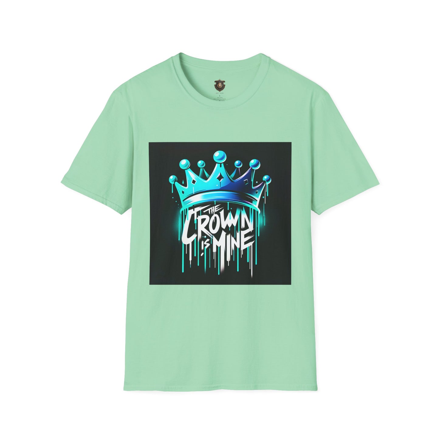 "The Crown Is Mine" T-Shirt – 100% Cotton, Graffiti-Style Icy Blue Crown