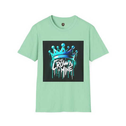 "The Crown Is Mine" T-Shirt – 100% Cotton, Graffiti-Style Icy Blue Crown