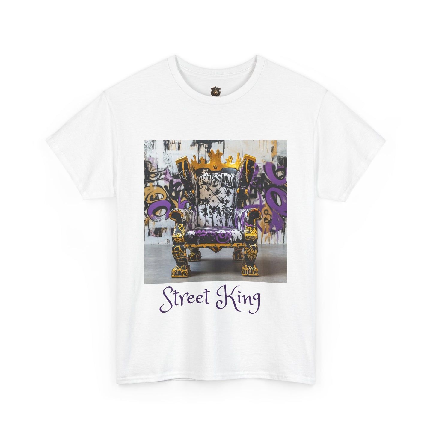 "Street Throne" T-Shirt – 100% Cotton, Graffiti-Inspired Throne Design