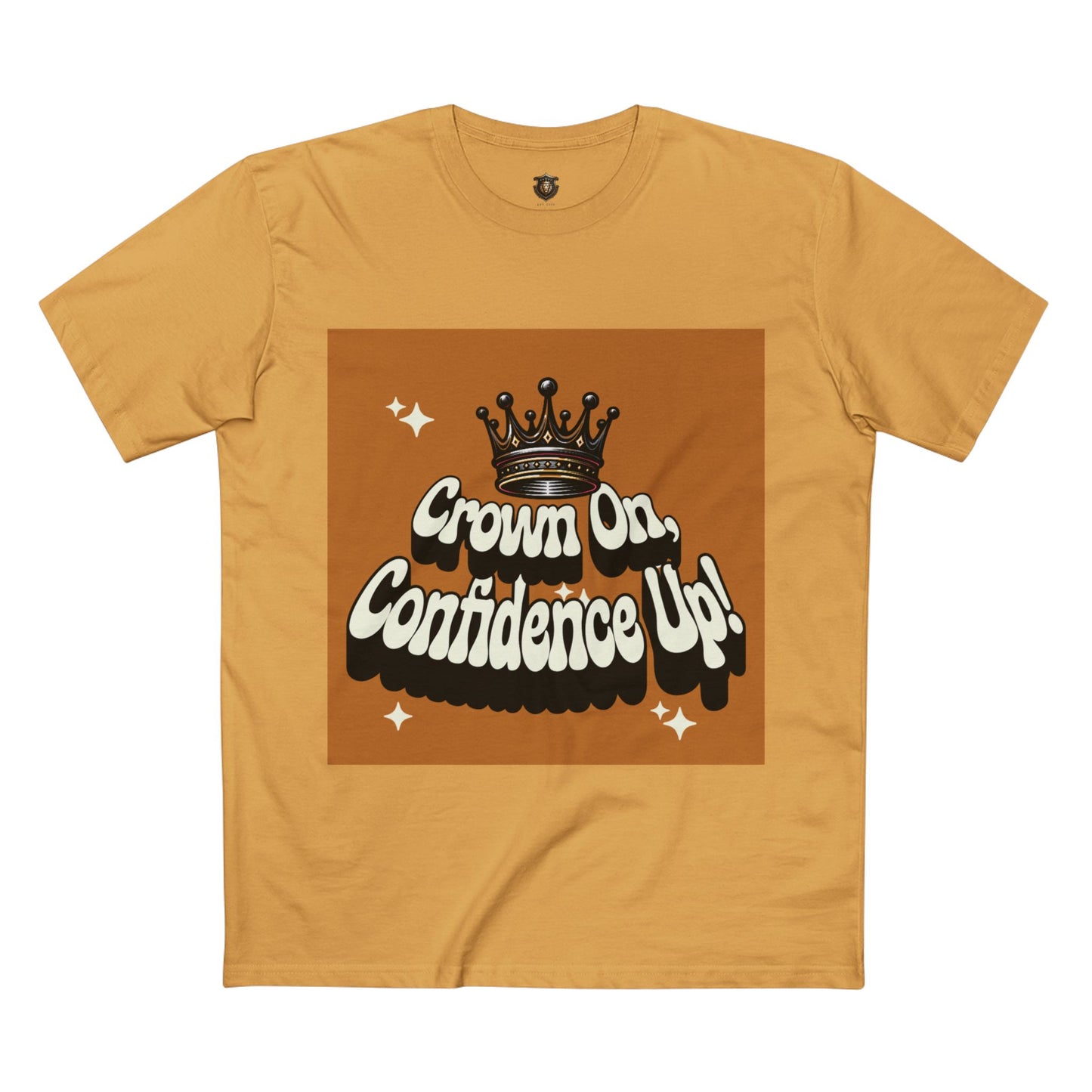 "Crown On, Confidence Up" T-Shirt – 100% Cotton, Bold Artistic Crown Design