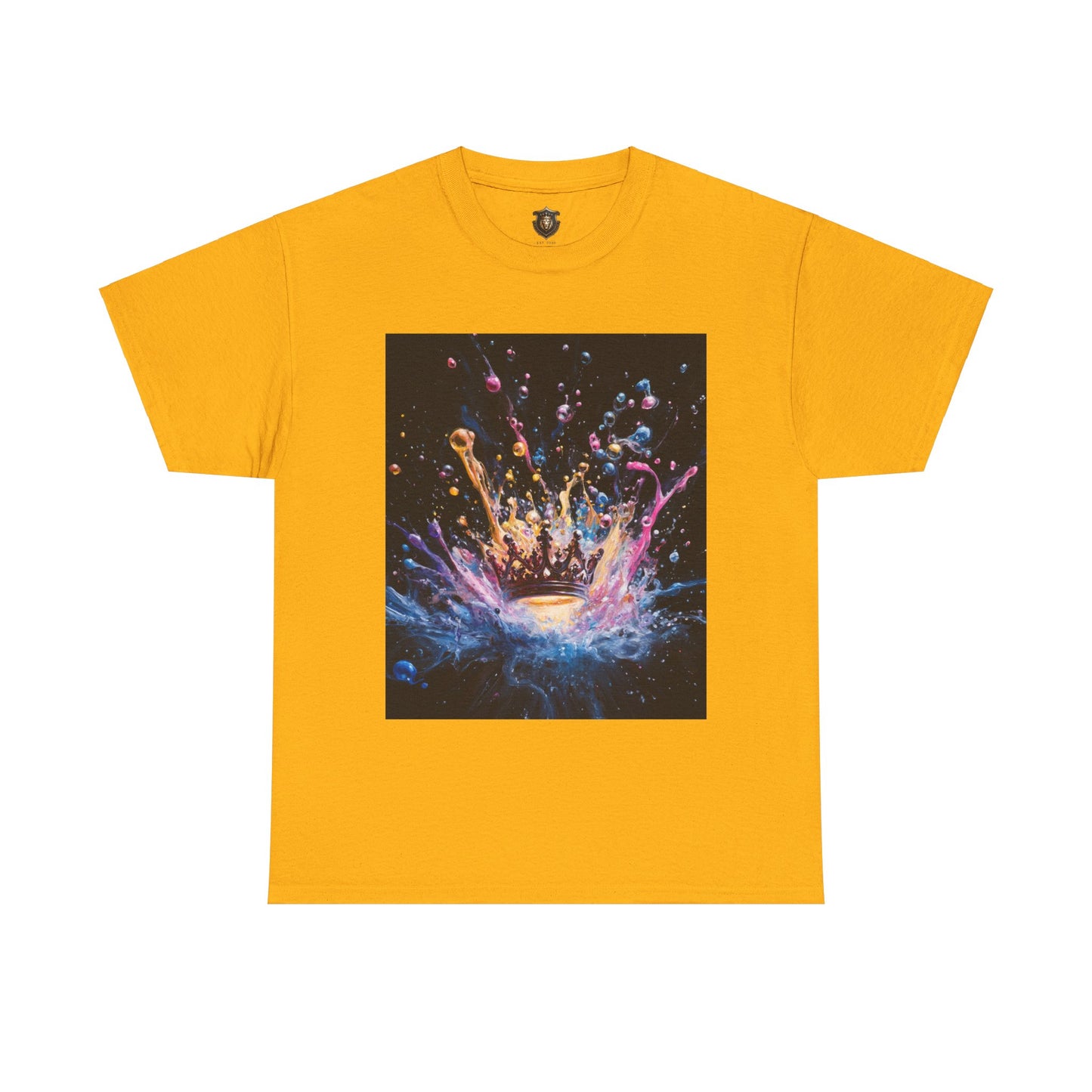 "Vibrant Crown" T-Shirt – 100% Cotton - Colorful Artistic Design for Creative Kings