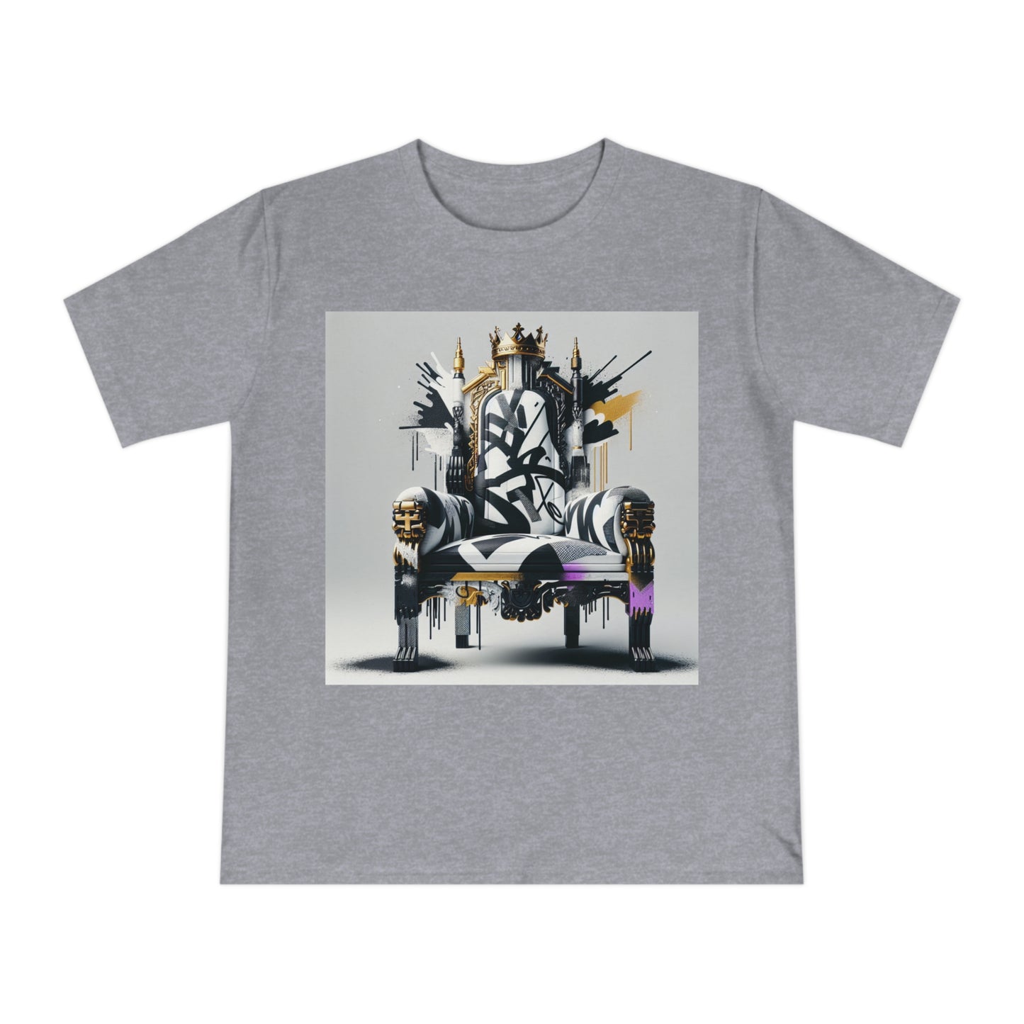 "Graffiti Throne" Classic Jersey T-shirt - Organic Cotton, Bold Urban Royalty Design