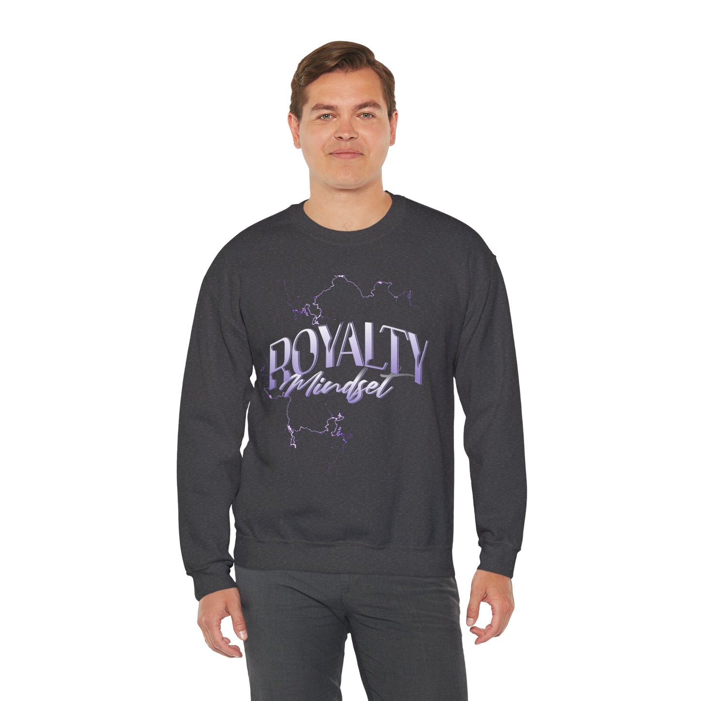 "Royalty Mindset" Crewneck Sweatshirt – Sustainable Cotton, Bold Abstract Design