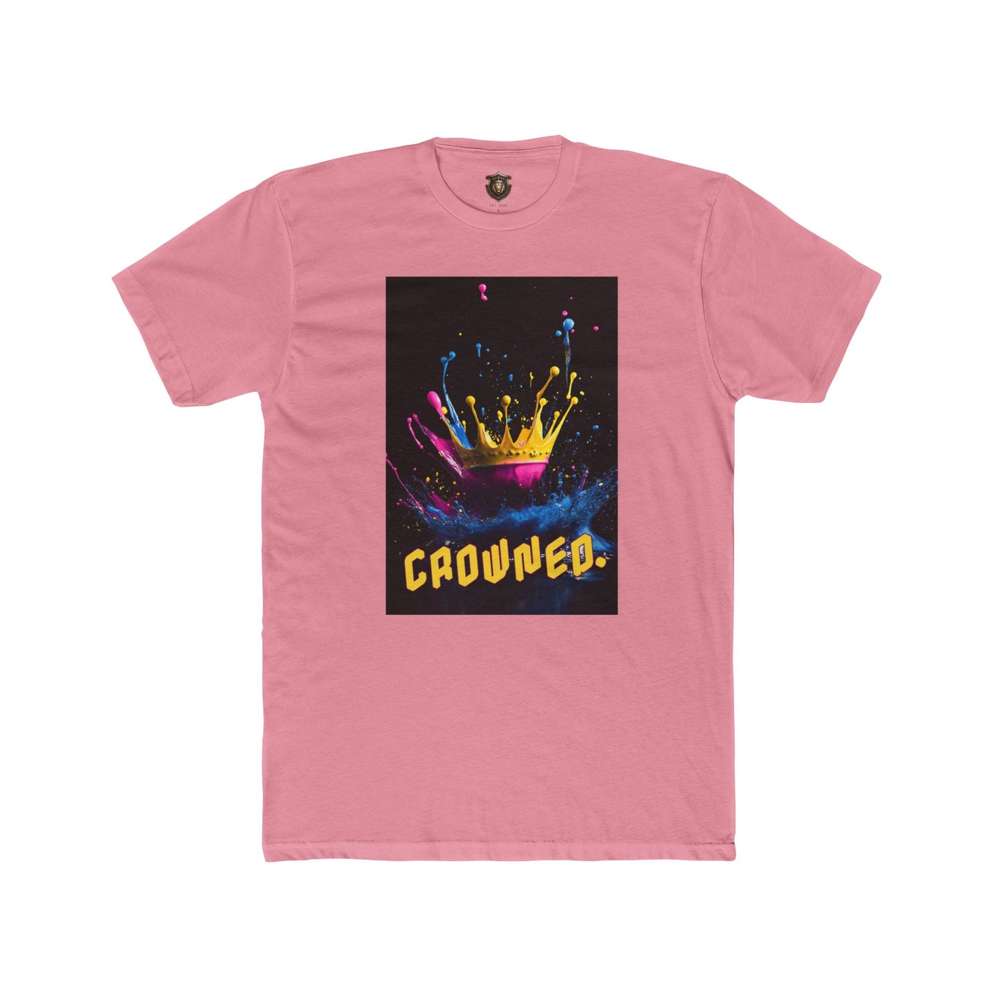 "Crowned" T-Shirt – 100% Cotton, Multicolored Artistic Crown Design