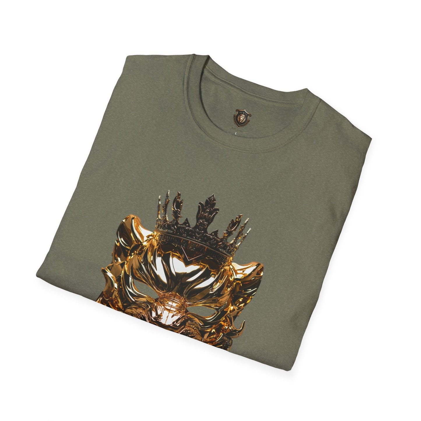 "Regal Mask" Graphic T-Shirt – 100% Cotton, Bold Lion Mask & Crown Design