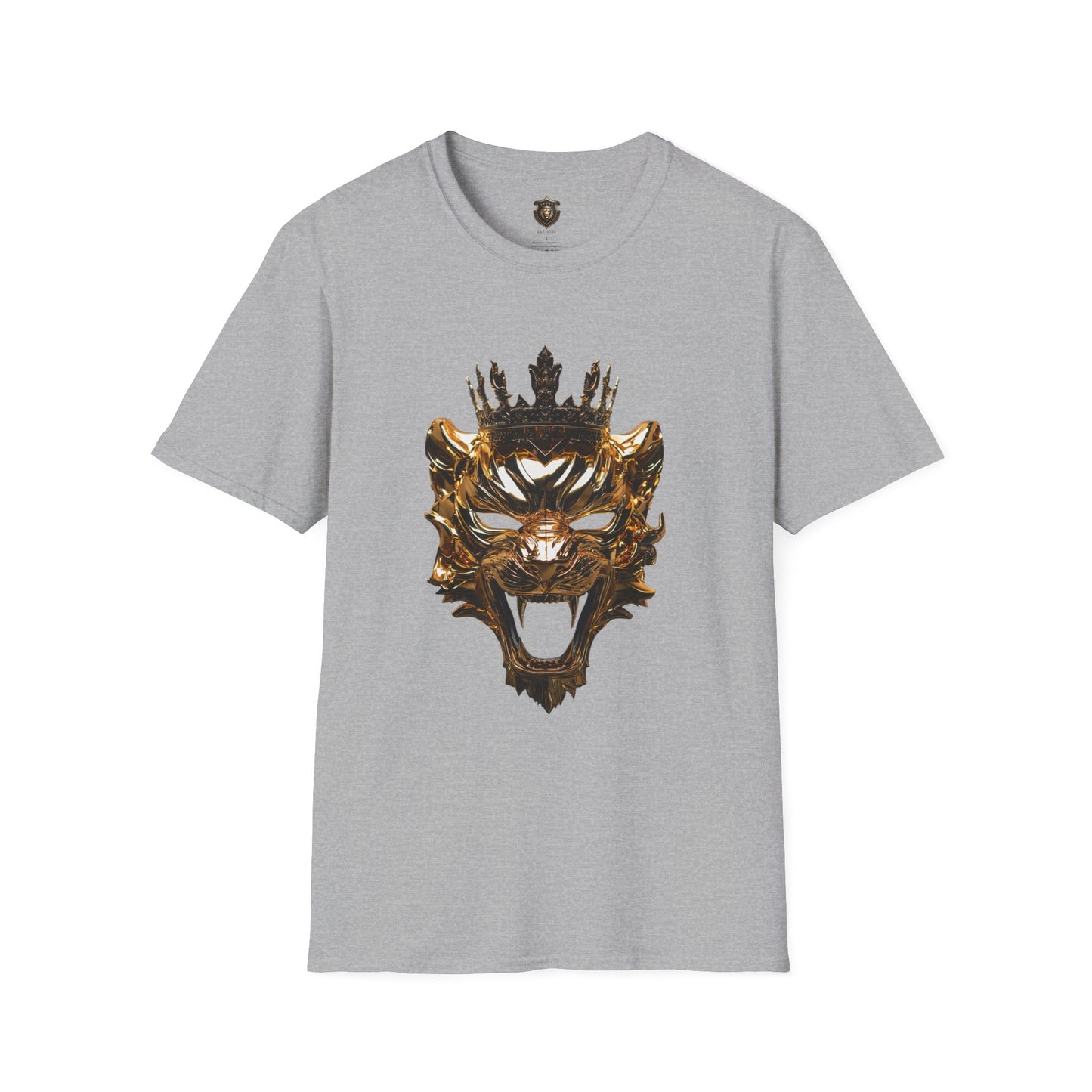 "Regal Mask" Graphic T-Shirt – 100% Cotton, Bold Lion Mask & Crown Design