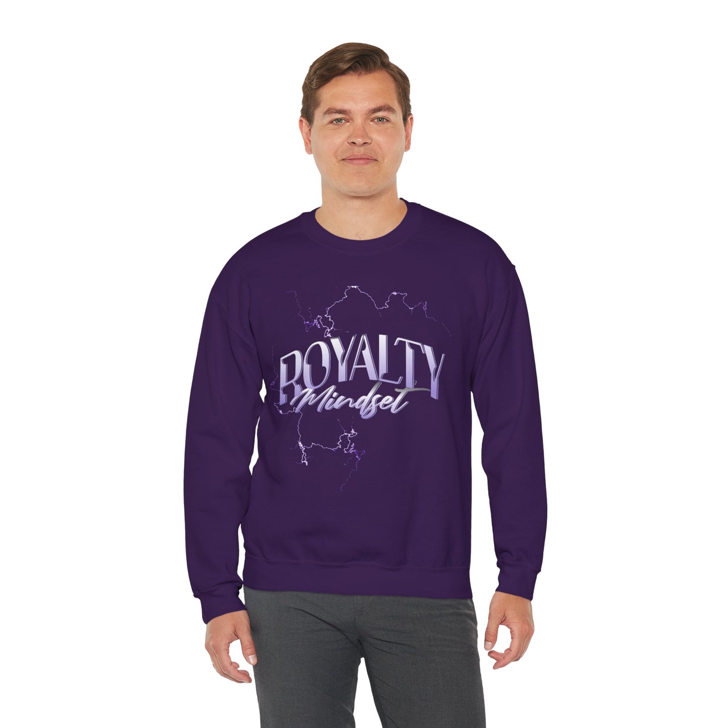 "Royalty Mindset" Crewneck Sweatshirt – Sustainable Cotton, Bold Abstract Design