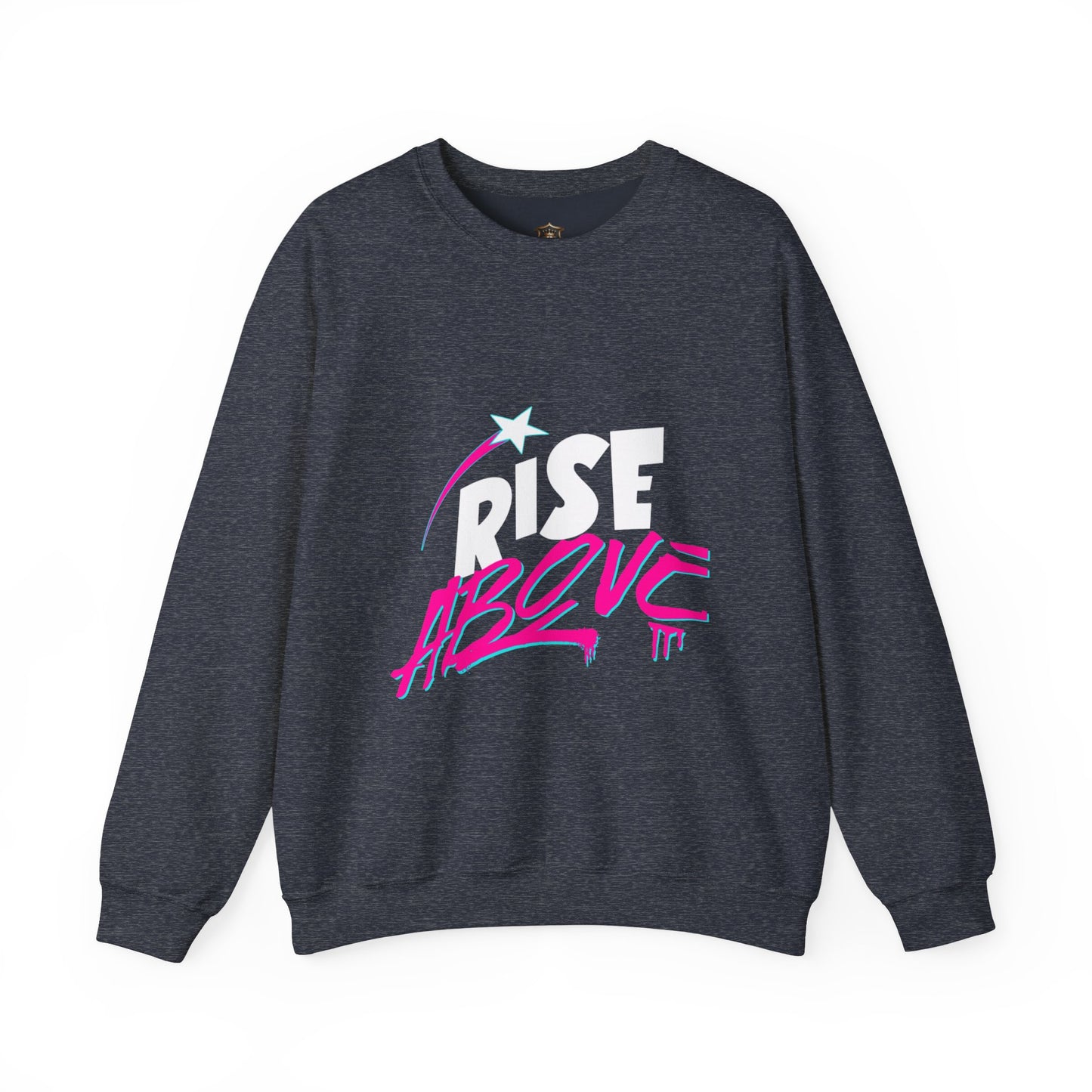 "Rise Above" Crewneck Sweatshirt – Sustainable Cotton Heavy Blend™, Shooting Star Design