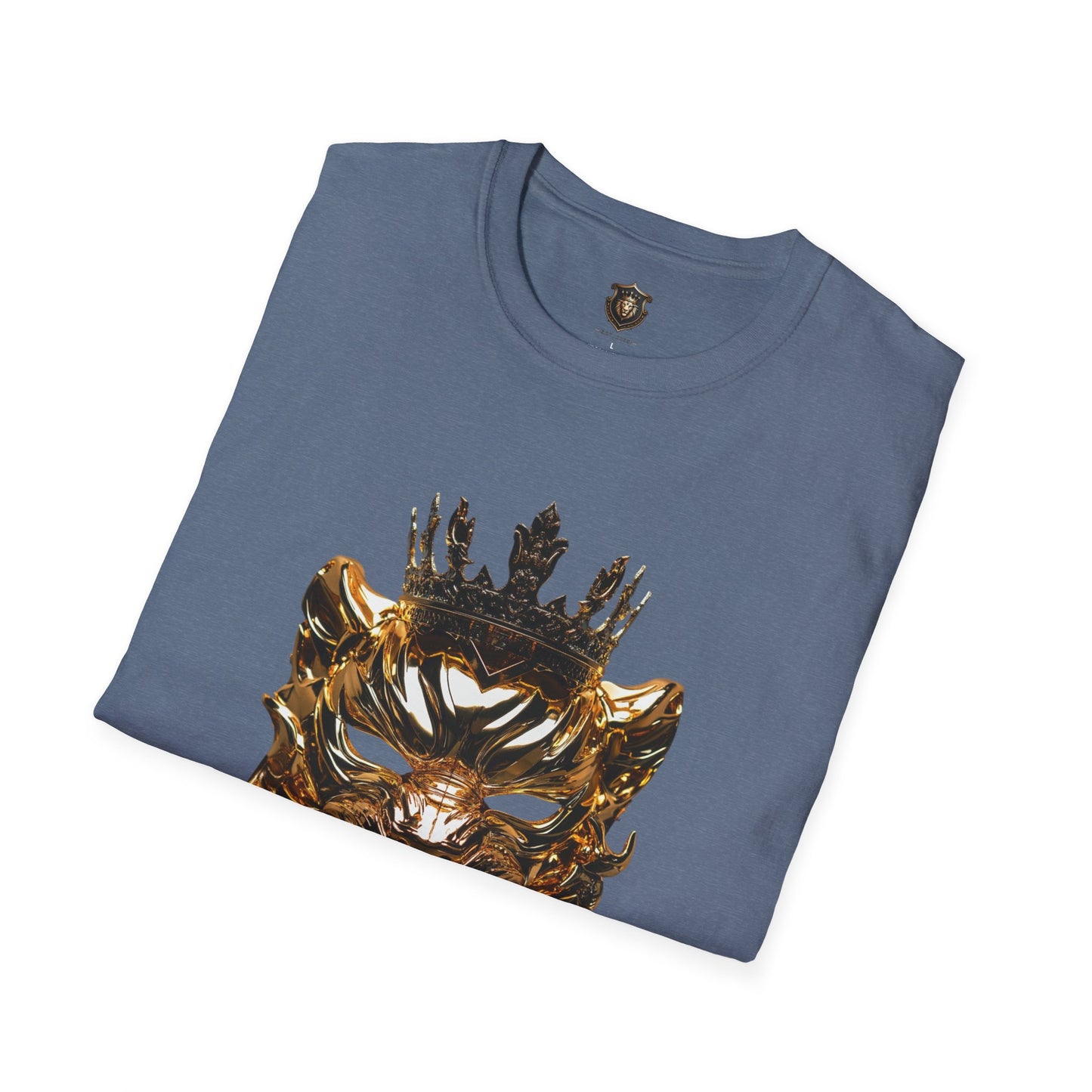 "Regal Mask" Graphic T-Shirt – 100% Cotton, Bold Lion Mask & Crown Design