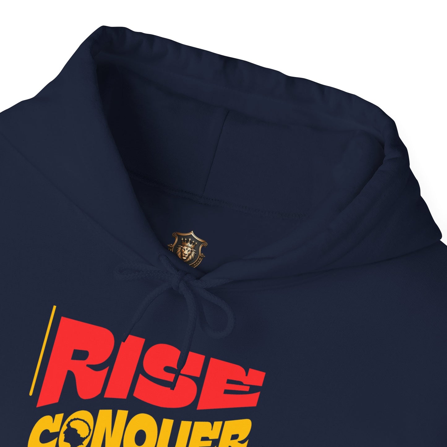 "Rise. Conquer. Rule." Hoodie – Cotton-Poly Blend, Motivational Sweatshirt for Everyday Empowerment