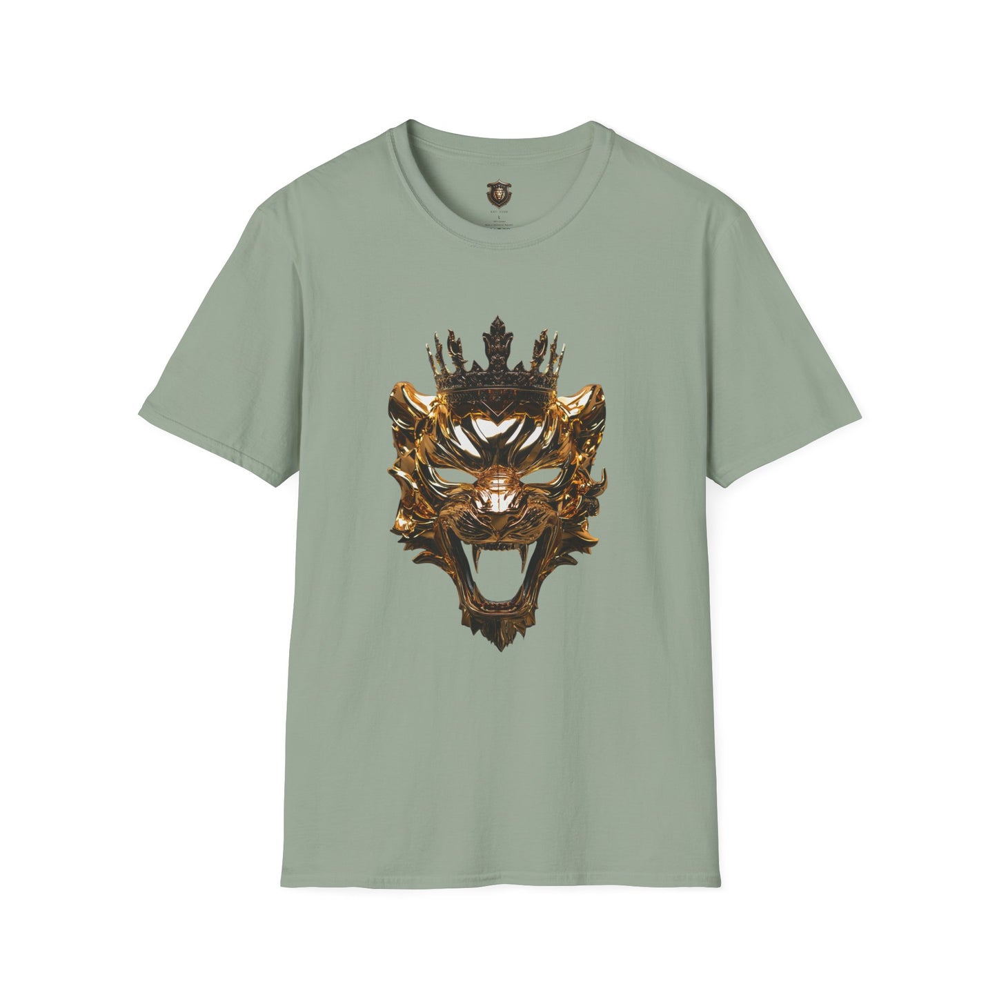 "Regal Mask" Graphic T-Shirt – 100% Cotton, Bold Lion Mask & Crown Design