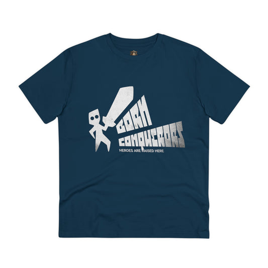 "Born Conquerors" Organic T-Shirt – 100% Cotton, Bold Motivational Design