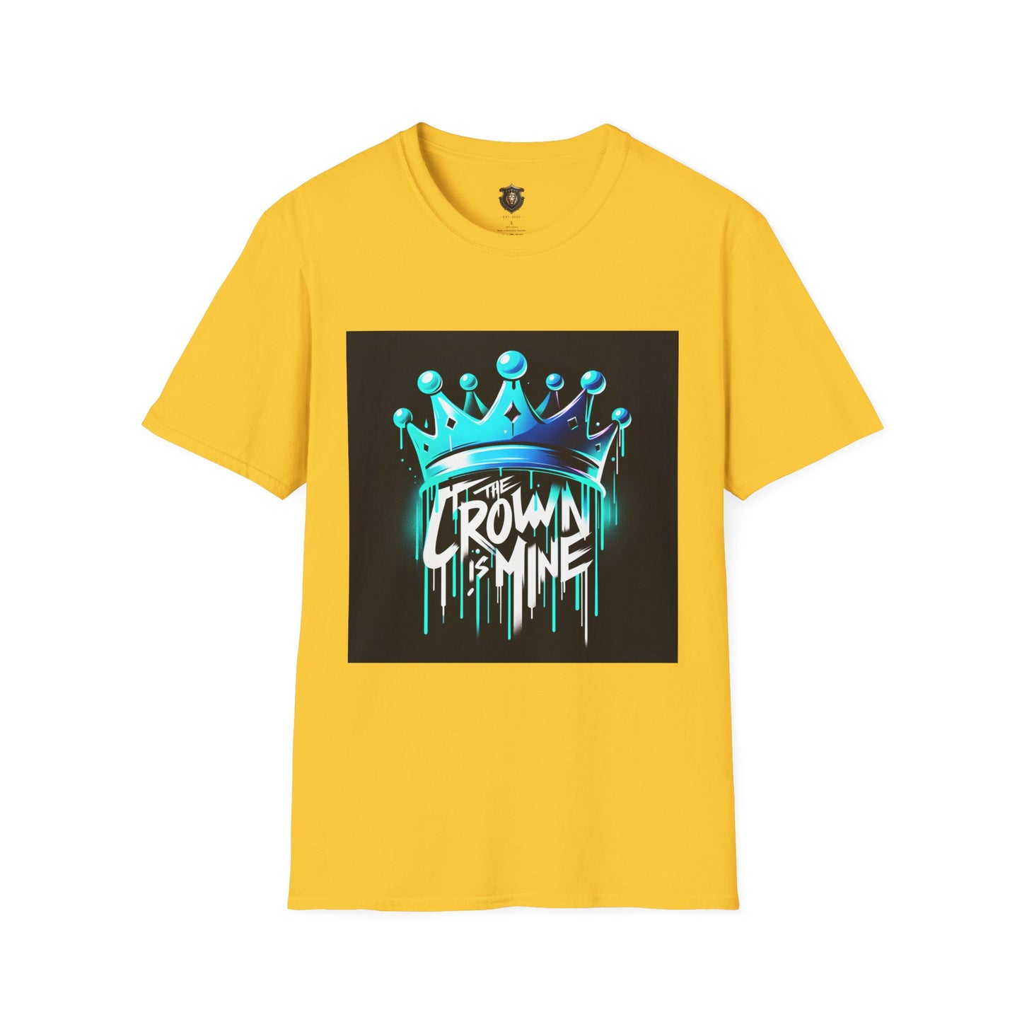 "The Crown Is Mine" T-Shirt – 100% Cotton, Graffiti-Style Icy Blue Crown