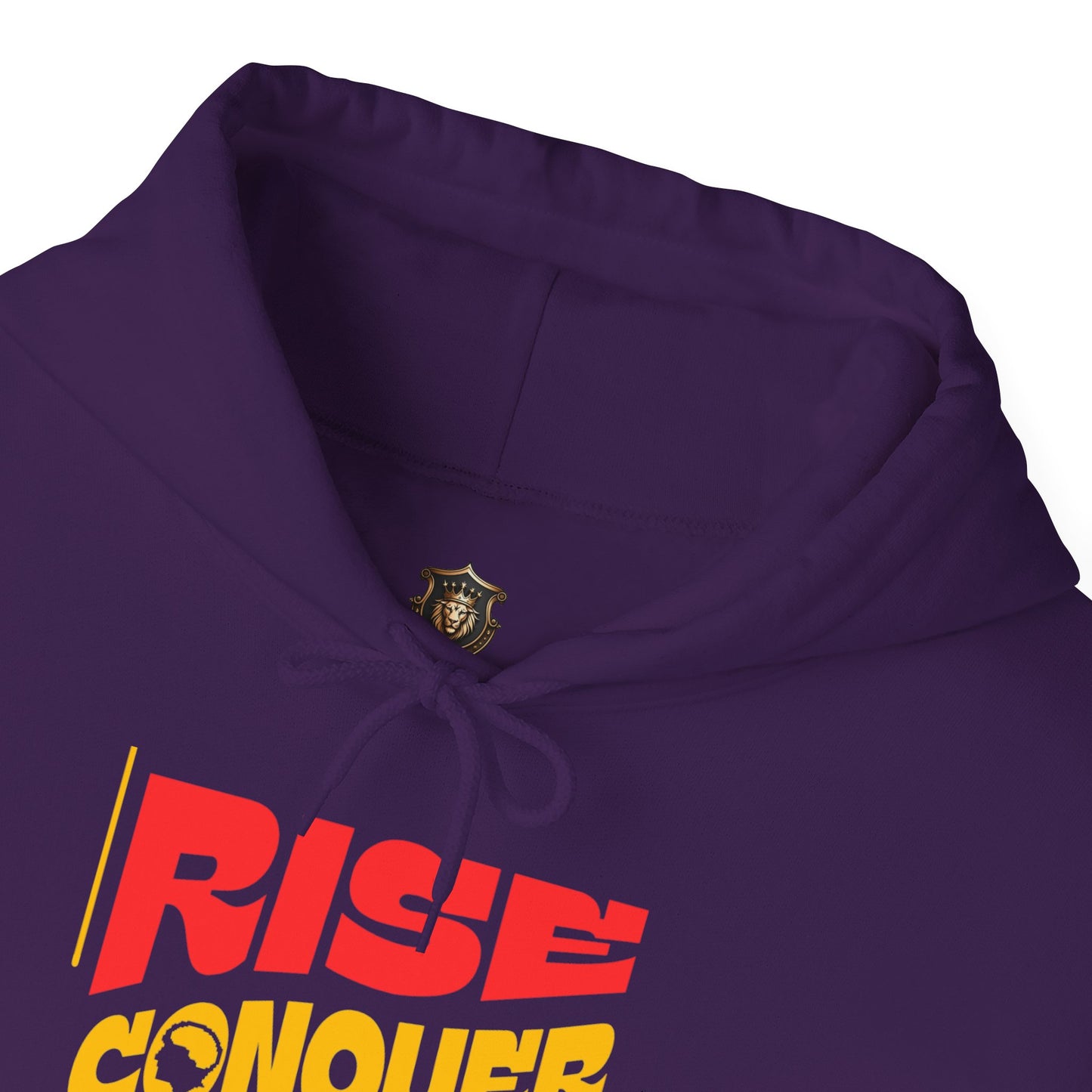 "Rise. Conquer. Rule." Hoodie – Cotton-Poly Blend, Motivational Sweatshirt for Everyday Empowerment